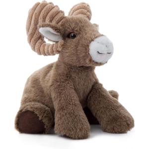 The Petting Zoo Big Horn Sheep Stuffed Animal Plushie, Gifts for Kids, Wild Onez Wildlife Animals, Sheep Plush Toy 9 inches(Small)