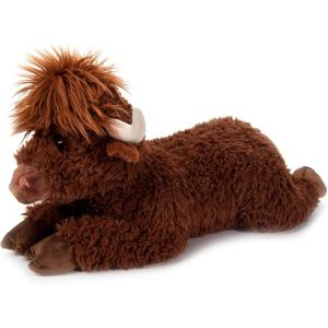 The Petting Zoo Floppy Highland Cow Plushie Stuffed Animal, Gifts for Kids, Wild Onez Wildlife Animals, Brown Cow Plush Toy, 24 inches