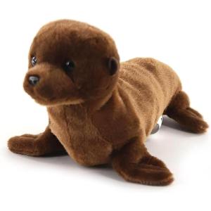 The Petting Zoo Grey Wolf Stuffed Animal Plushie, Gifts for Kids, Scoopz Wildlife Animals, Wolf Plush Toy, 8 inches(Sea Lion)