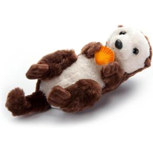 The Petting Zoo Grey Wolf Stuffed Animal Plushie, Gifts for Kids, Scoopz Wildlife Animals, Wolf Plush Toy, 8 inches(Sea Otter)