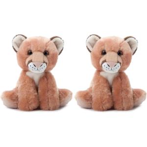 The Petting Zoo Mountain Lion Stuffed Animal, Gifts for Kids, Wild Onez Zoo Animals, Mountain Lion Plush Toy 9 inches(Small (Pack of 2))