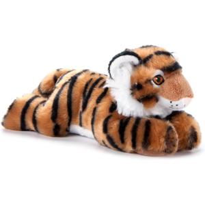 The Petting Zoo Tiger Stuffed Animal Plushie, Gifts for Kids, Earth Keeperz Wildlife Animals, Zoologee Striped Tiger Plush Toy, 10 inches