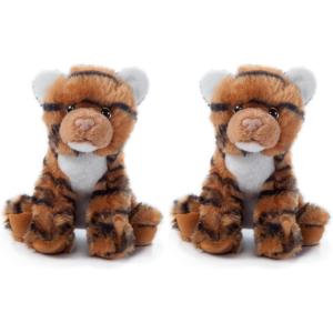 The Petting Zoo Tiger Stuffed Animal Plushie, Gifts for Kids, Wild Onez Babiez Zoo Animals, Orange Tiger Plush Toy 6 inches(6 in (Pack of 2))