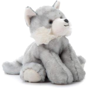 The Petting Zoo Wolf Stuffed Animal, Gifts for Kids, Wild Onez Zoo Animals, Grey Wolf Plush Toy 9 inches(Small)
