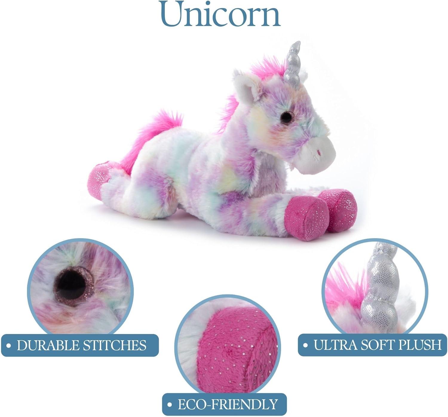 image:imageThe Petting Zoo 13 Pastel Tie Dye Rainbow Unicorn with Silver Sparkly Horn