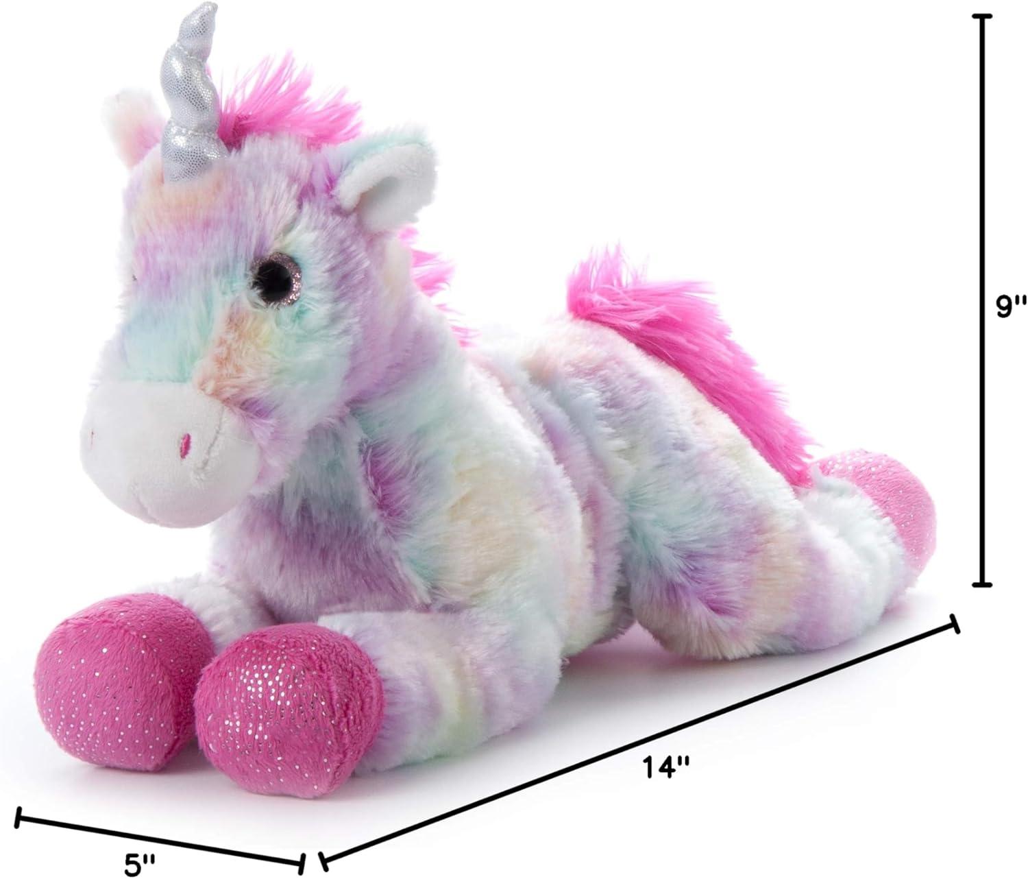image:imageThe Petting Zoo 13 Pastel Tie Dye Rainbow Unicorn with Silver Sparkly Horn