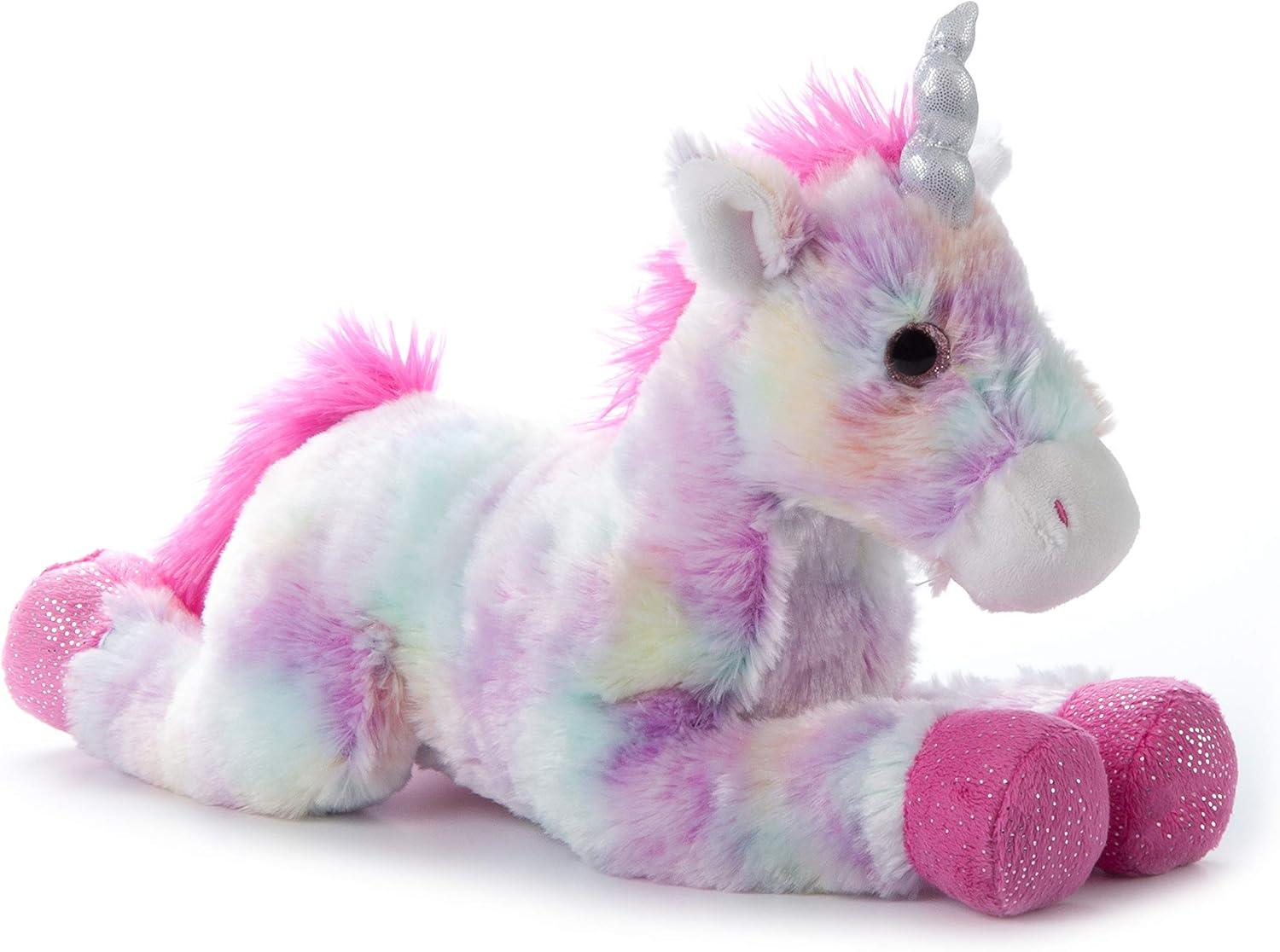 image:imageThe Petting Zoo 13 Pastel Tie Dye Rainbow Unicorn with Silver Sparkly Horn
