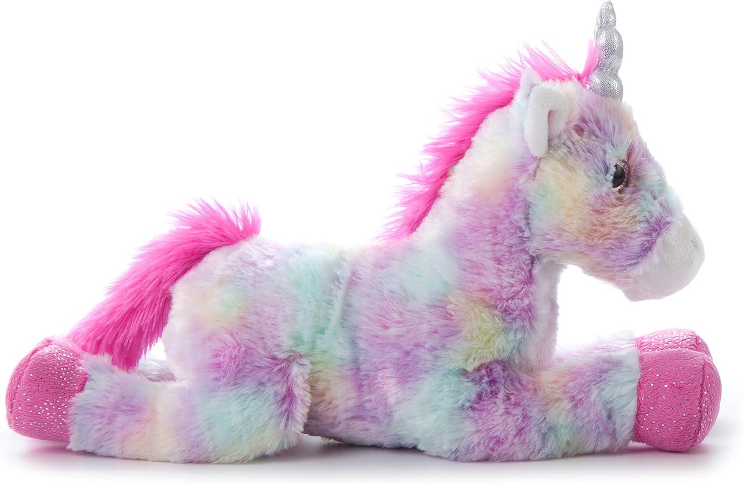image:imageThe Petting Zoo 13 Pastel Tie Dye Rainbow Unicorn with Silver Sparkly Horn
