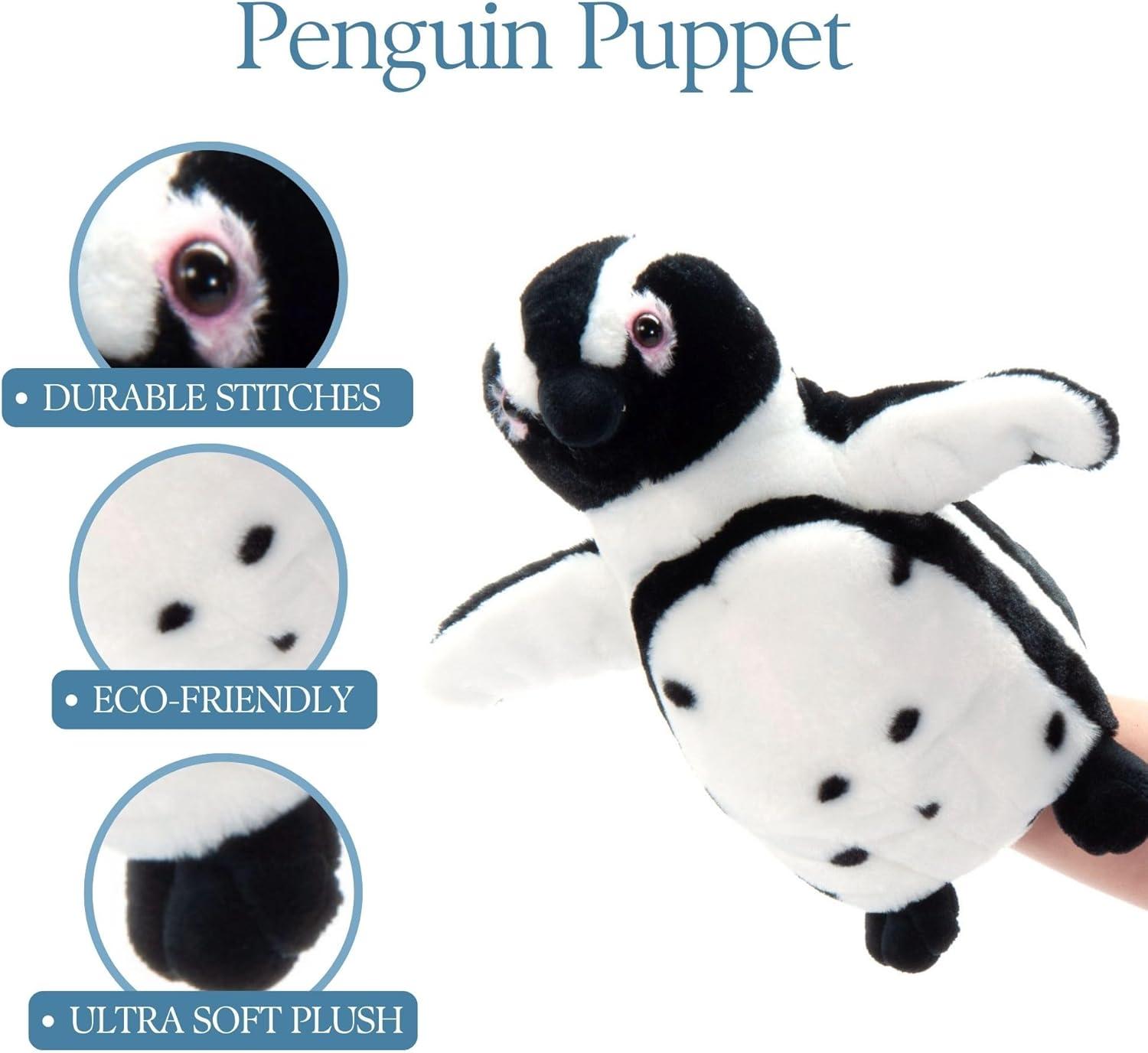 image:imageThe Petting Zoo African BlackFooted Penguin Hand Puppet Stuffed Animal Plushie Gifts for Kids Puppetz Animals Penguin Interactive Puppets Plush Toy 19 Inches