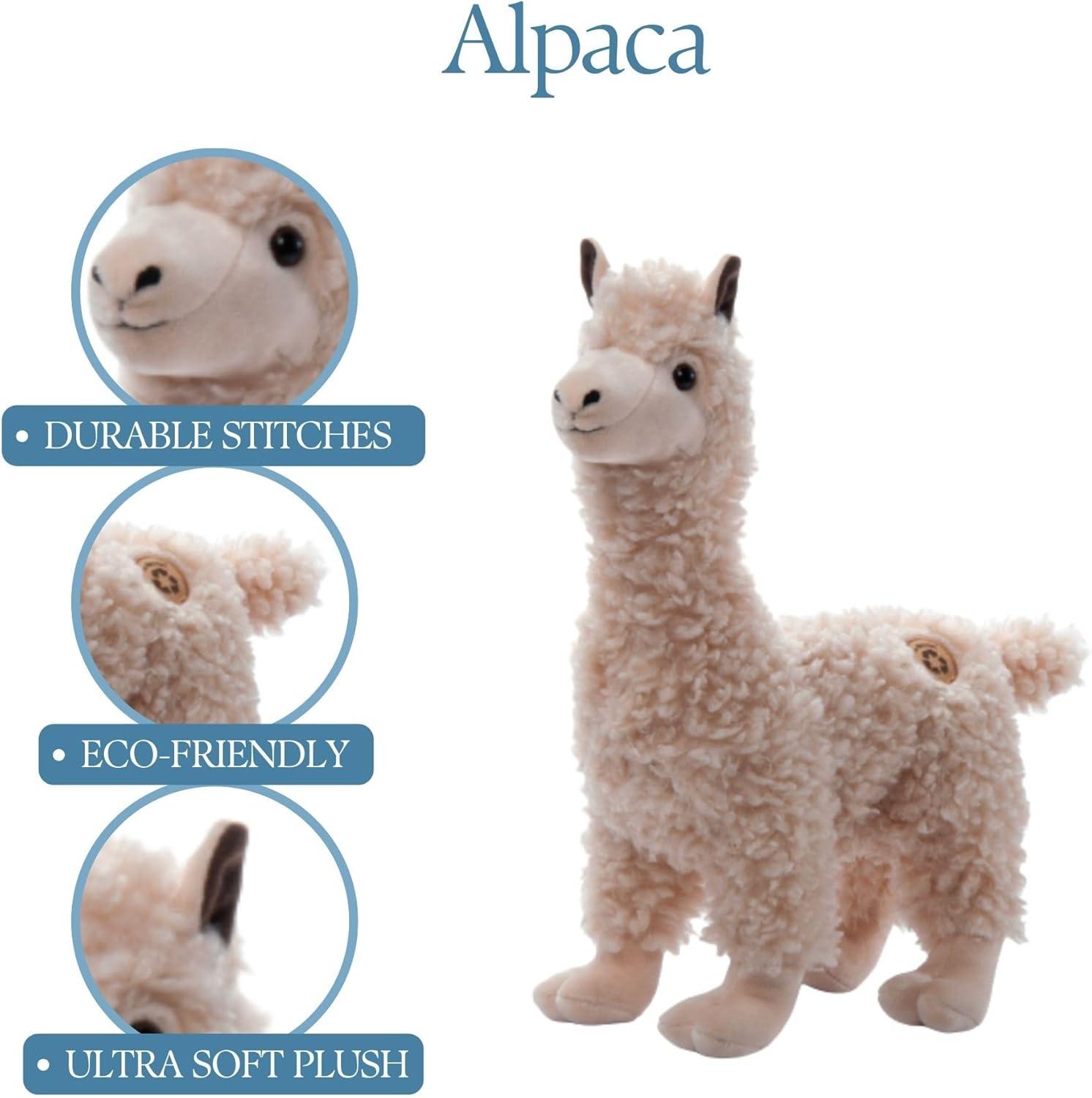 image:imageThe Petting Zoo Alpaca Stuffed Animal Plushie Gifts for Kids Wild Onez Zoo Animals Alpaca Plush Toy 14 inches