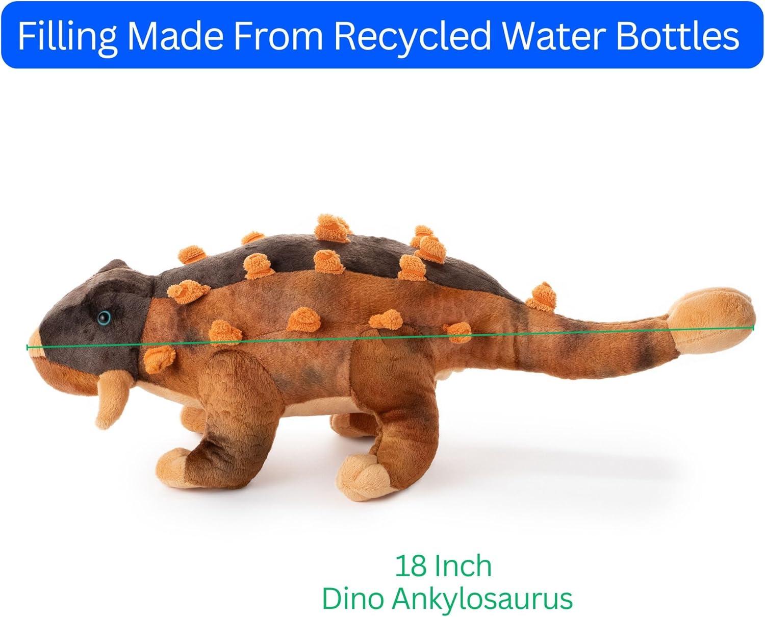 image:imageThe Petting Zoo Ankylosaurus Stuffed Animal Plushie Dinosaur Animals ZOOLOGEE Dinosaur Plush Toy 18 inches