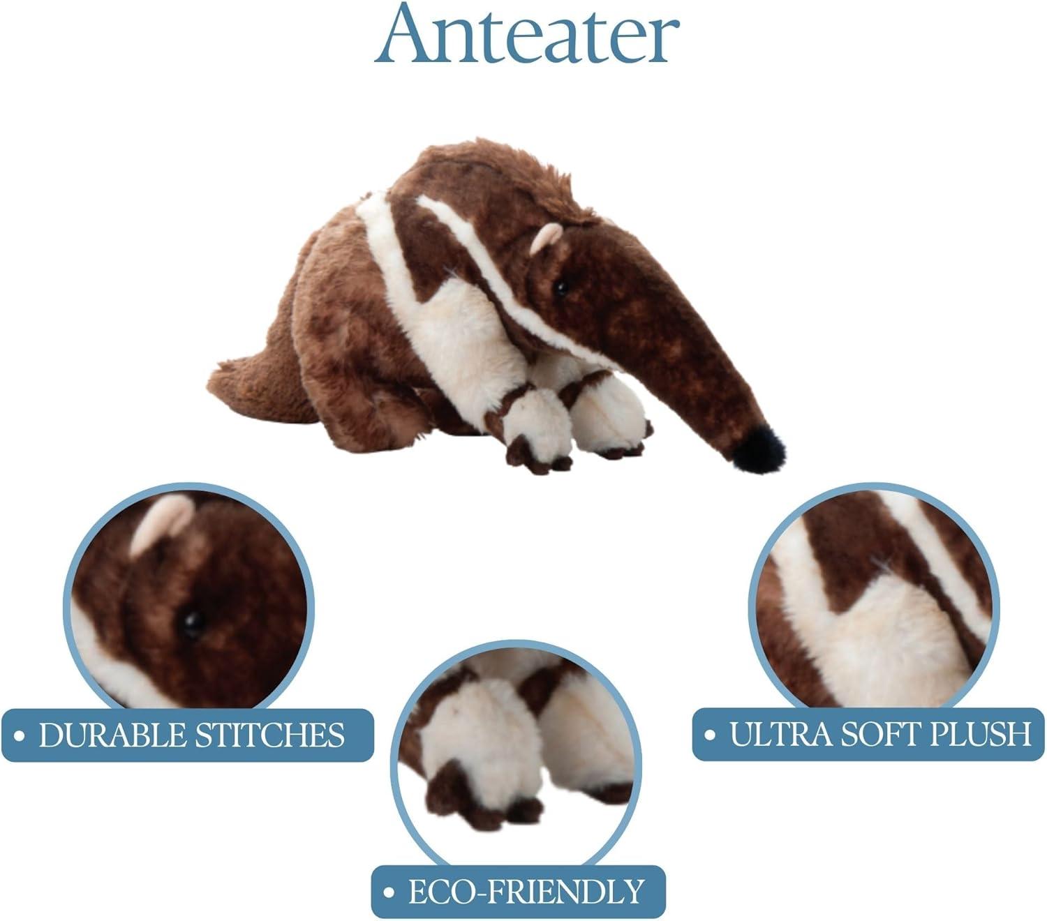 image:imageThe Petting Zoo Anteater Stuffed Animal Gifts for Kids Wild Onez Zoo Animals Anteater Plush Toy 20 inches