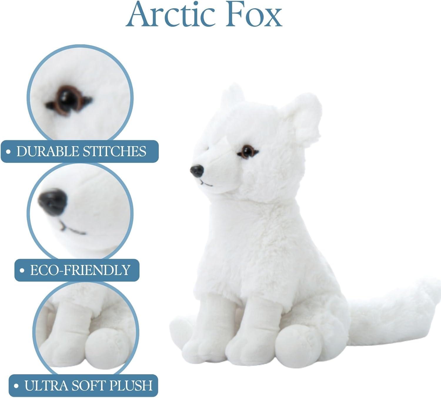 image:imageThe Petting Zoo Arctic Fox Stuffed Animal Gifts for Kids Wild Onez Zoo Animals Arctic Fox Plush Toy 12 inches