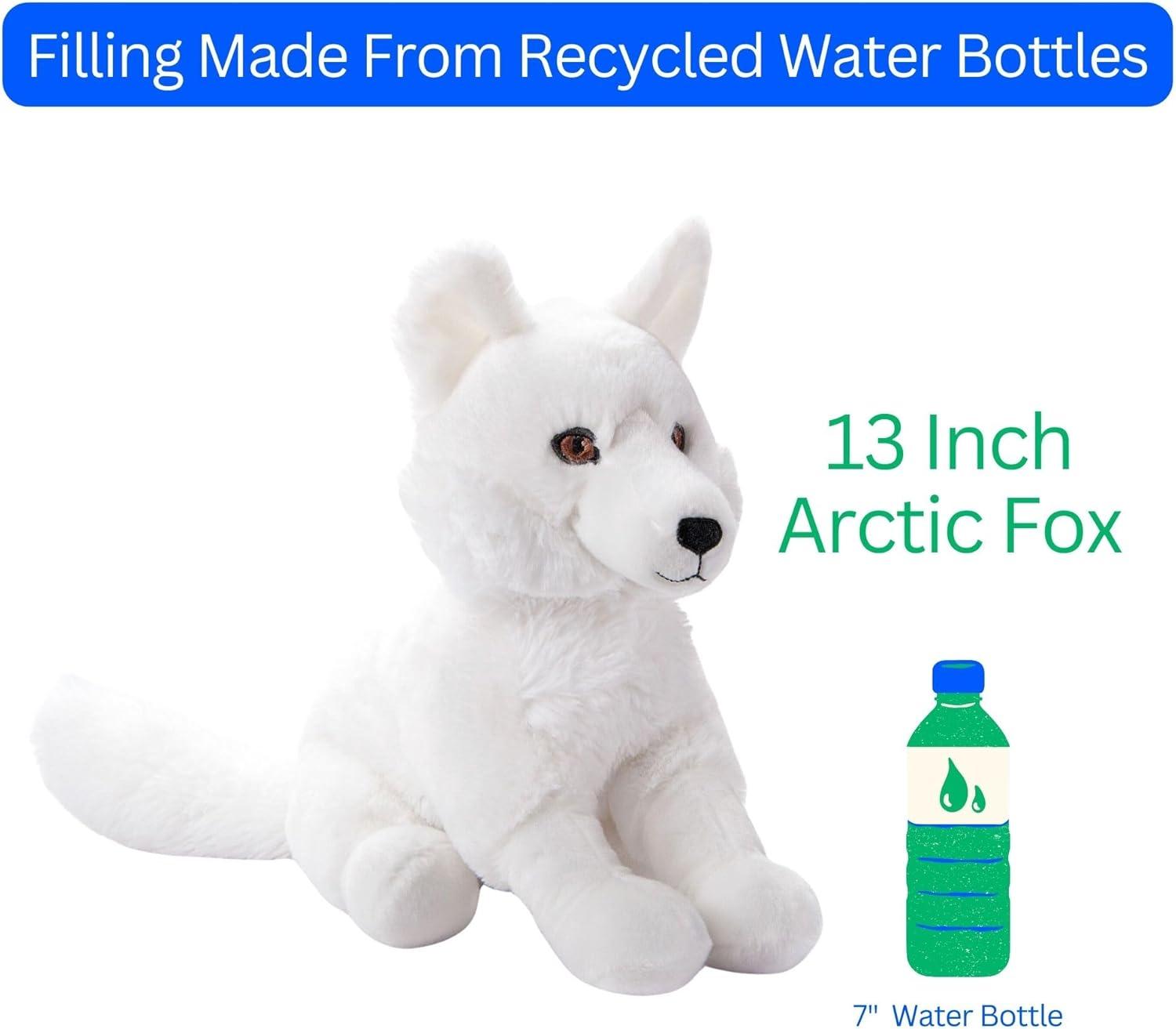 image:imageThe Petting Zoo Arctic Fox Stuffed Animal Plushie Gifts for Kids Earth Keeperz Wildlife Animals Zoologee White Arctic Fox Plush Toy 13 inches