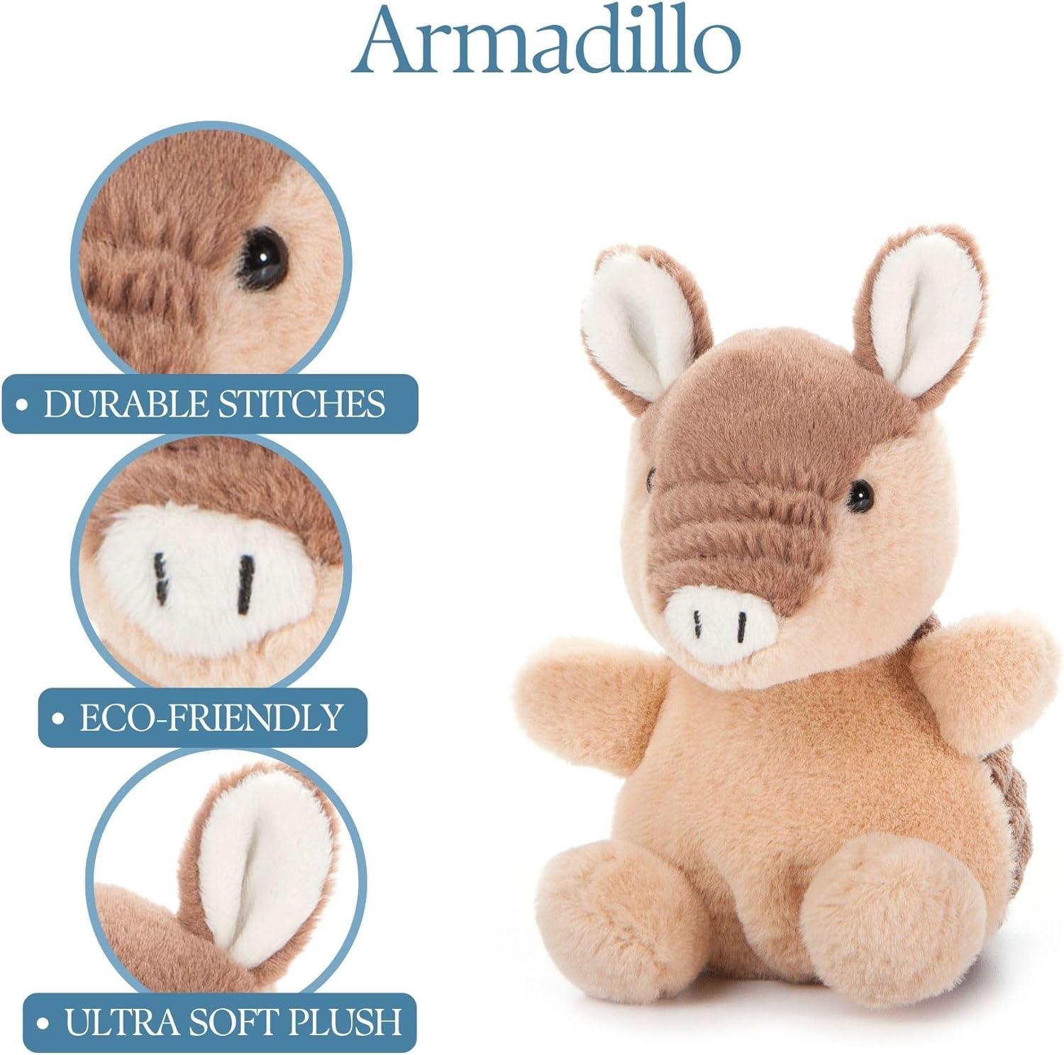 image:imageThe Petting Zoo Armadillo Stuffed Animal Plushie Gifts for Kids Nuggetz Wildlife Animals Brown Armadillo Plush Toy 6 inches