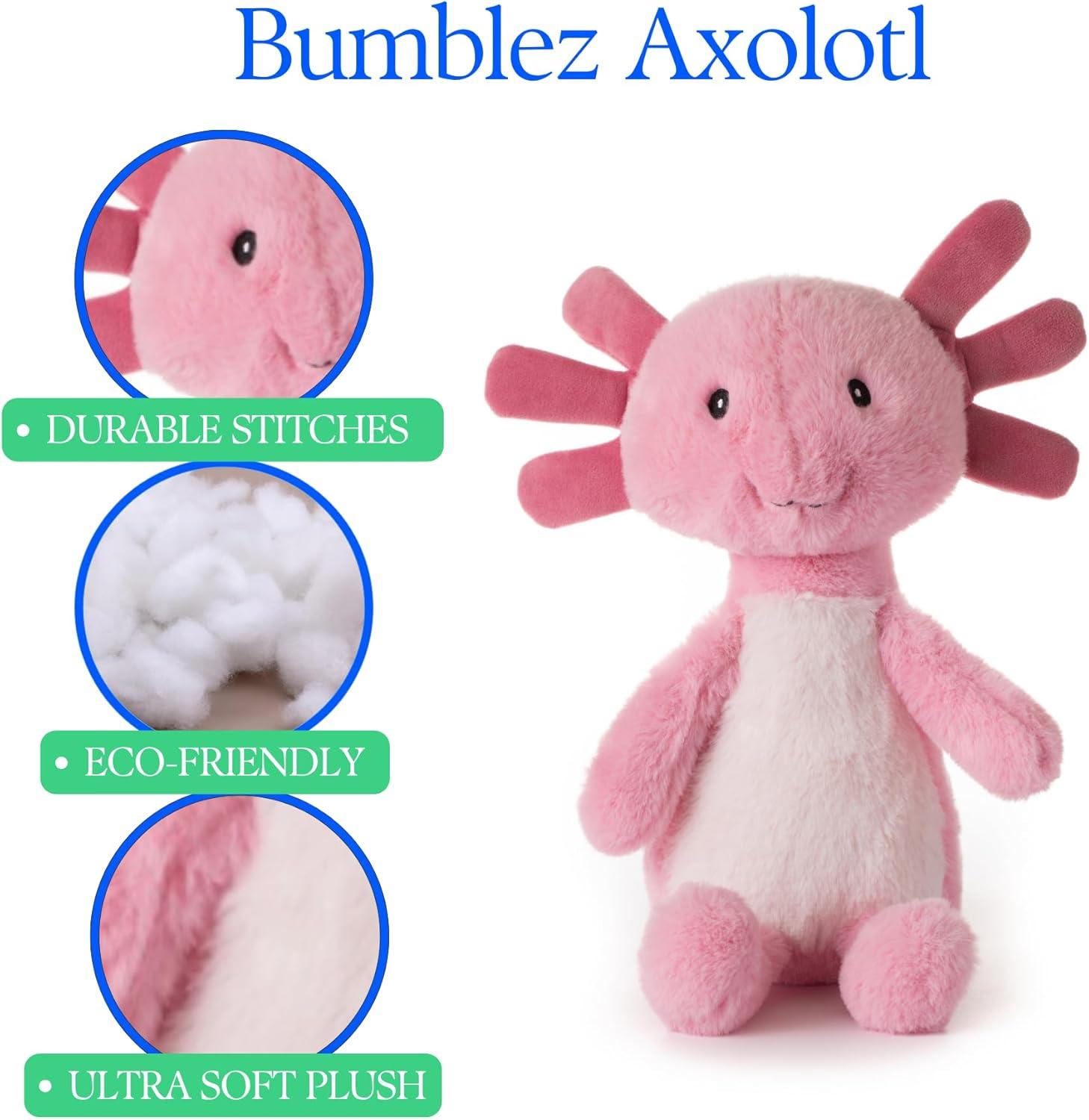image:imageThe Petting Zoo Axolotl Stuffed Animal Plushie Gifts for Kids Bumblez Animals Pink Axolotl Plush Toy 12 inches