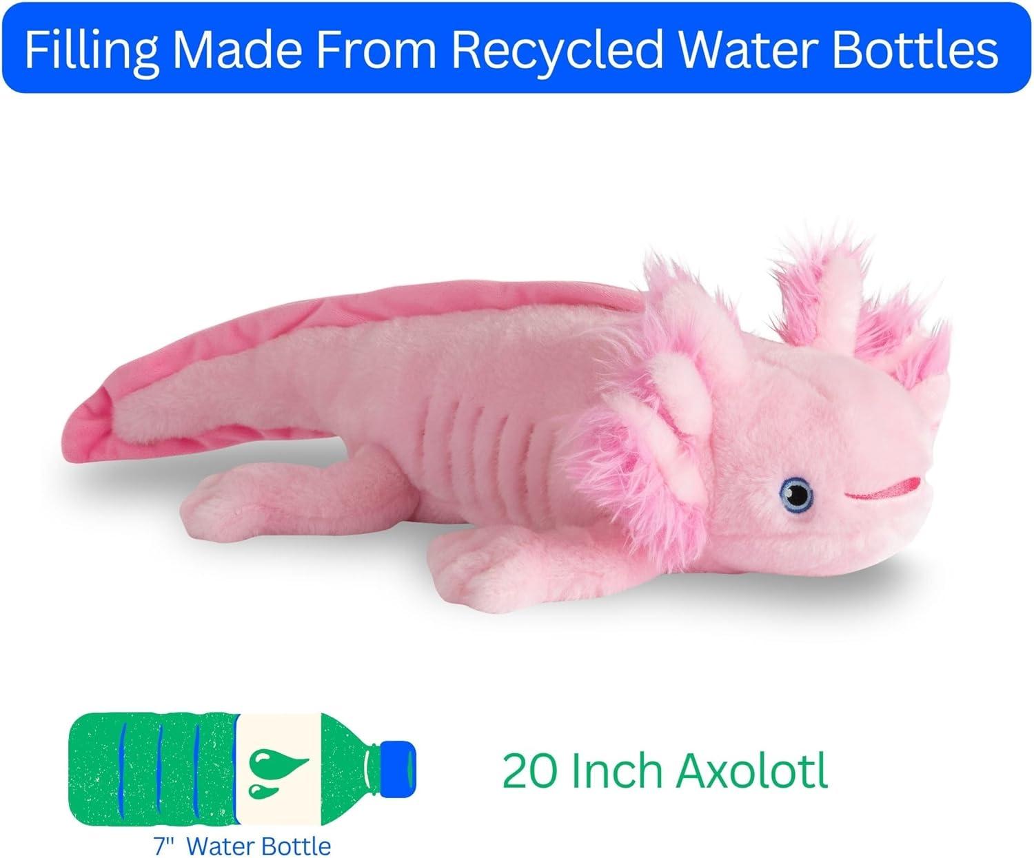 image:imageThe Petting Zoo Axolotl Stuffed Animal Plushie Gifts for Kids Earth Keeperz Sealife Animals Zoologee Pink Axolotl Plush Toy 20 inches