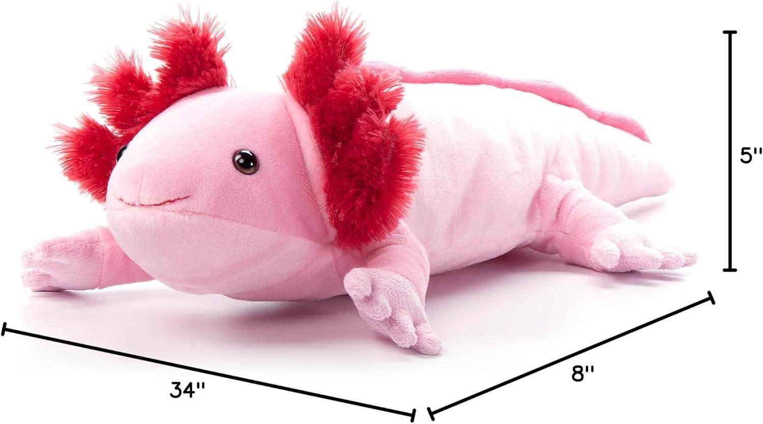 image:imageThe Petting Zoo Axolotl Stuffed Animal Plushie Gifts for Kids Wild Onez Sealife Animals Salamander Plush Toy 34 inches