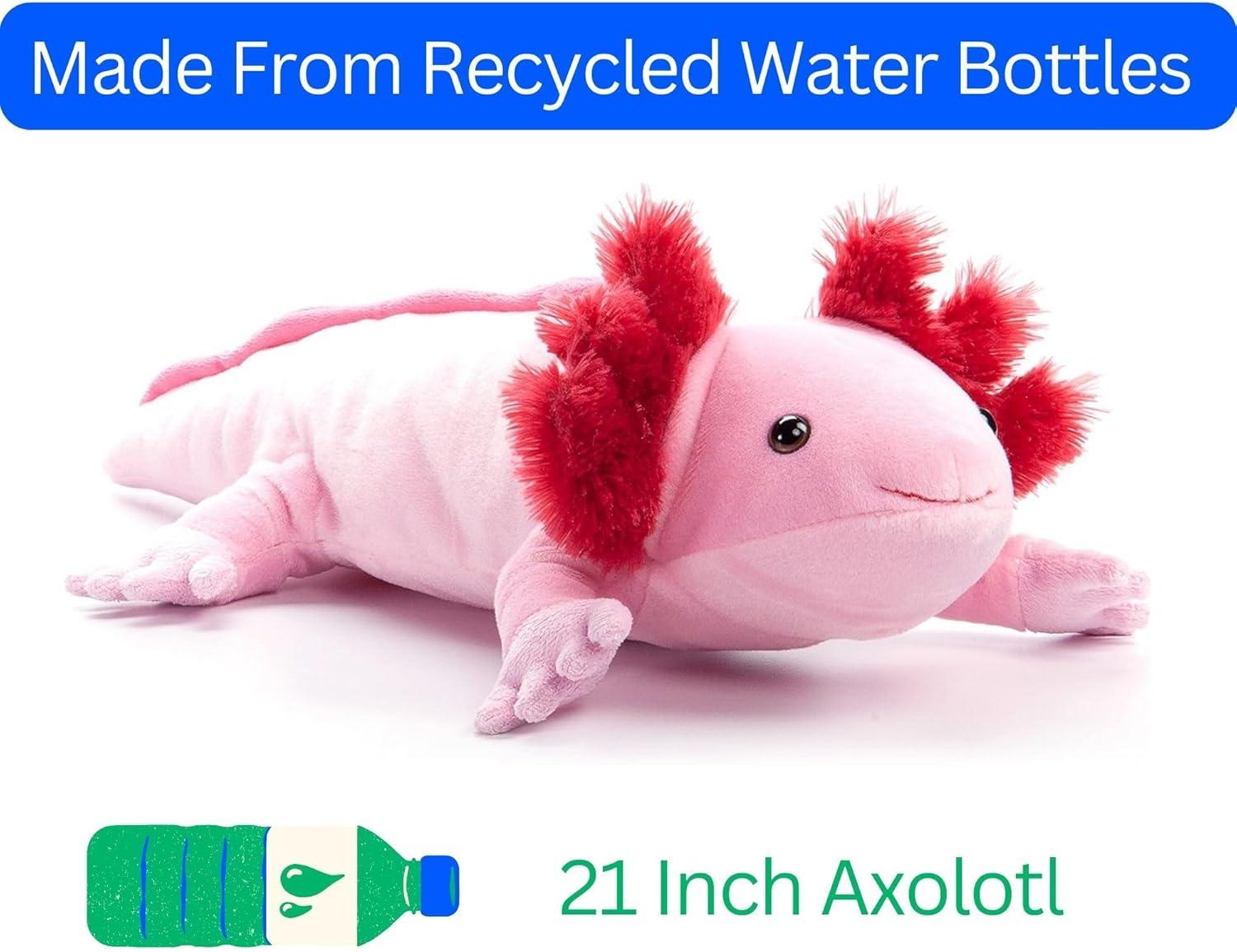 image:imageThe Petting Zoo Axolotl Stuffed Animal Plushie Gifts for Kids Wild Onez Sealife Animals Salamander Plush Toy 34 inches