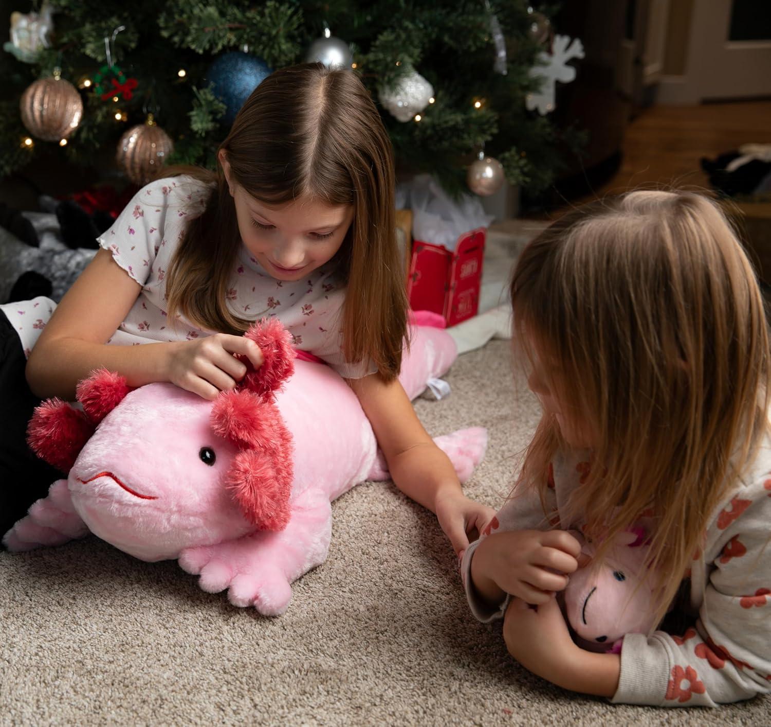 image:imageThe Petting Zoo Axolotl Stuffed Animal Plushie Gifts for Kids Wild Onez Sealife Animals Salamander Plush Toy 34 inches