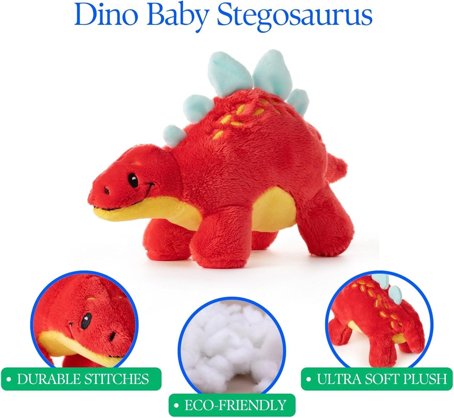 image:imageThe Petting Zoo Baby Stegosaurus Stuffed Animal Plushie Dinosaur Animals ZOOLOGEE Red Dinosaur Plush Toy 11 inches