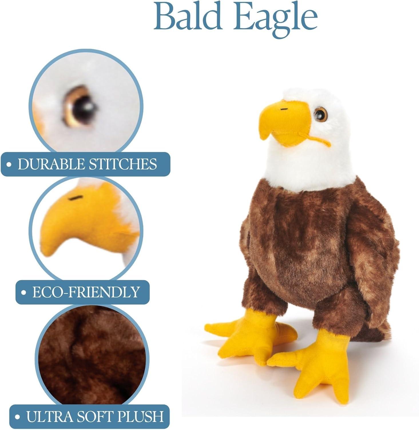 image:imageThe Petting Zoo Bald Eagle Stuffed Animal Gifts for Kids Wild Onez Zoo Animals Bald Eagle Plush Toy 12 inches