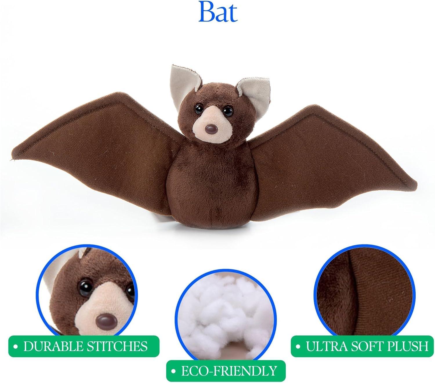 image:imageThe Petting Zoo Bat Stuffed Animal Plushie Gifts for Kids Wild Onez Babiez Wildlife Animals Bat Plush Toy 6 Inches6 inches