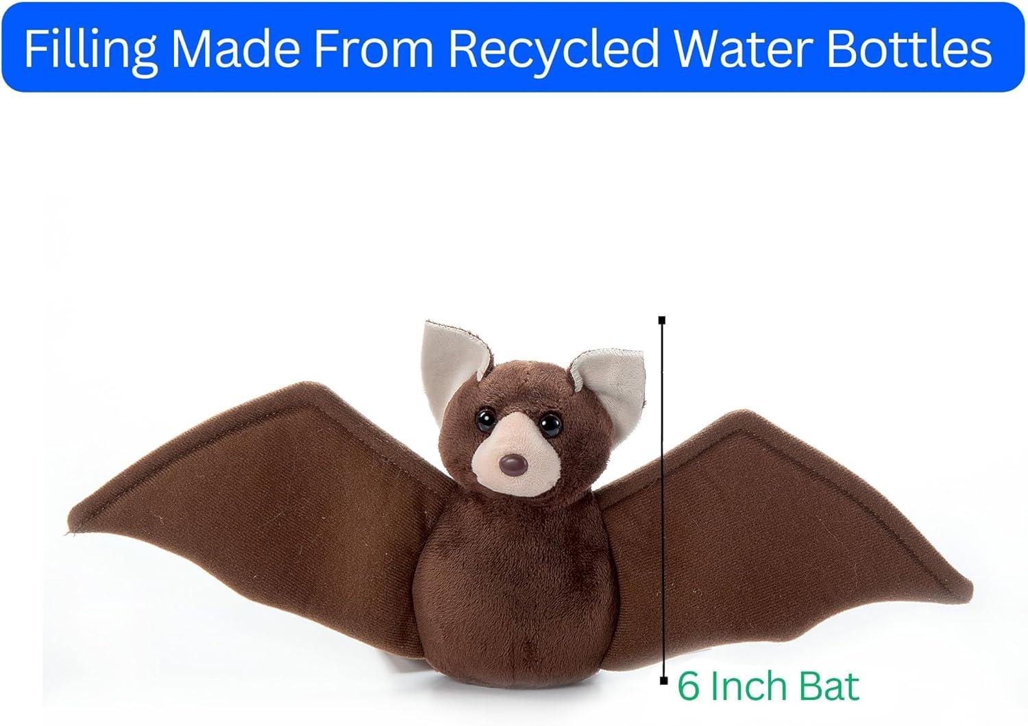 image:imageThe Petting Zoo Bat Stuffed Animal Plushie Gifts for Kids Wild Onez Babiez Wildlife Animals Bat Plush Toy 6 Inches6 inches