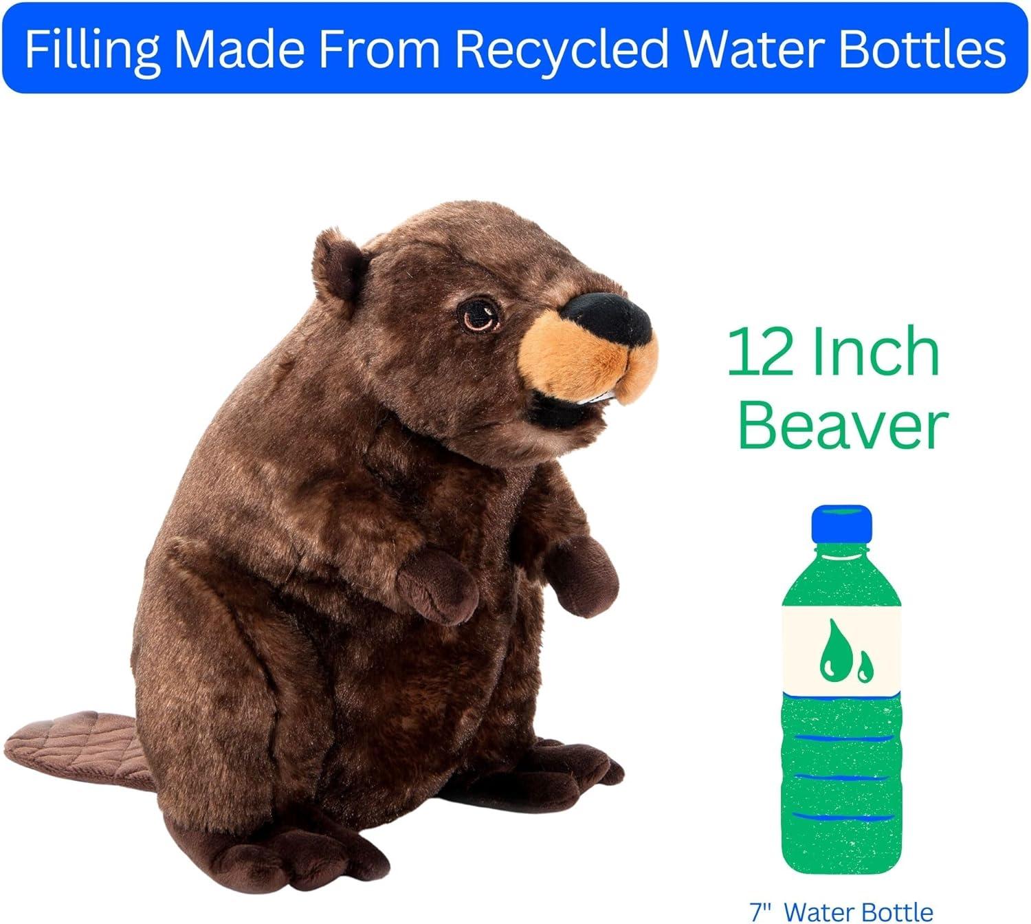 image:imageThe Petting Zoo Beaver Stuffed Animal Plushie Gifts for Kids Earth Keeperz Wildlife Animals Zoologee Brown Beaver Plush Toy 12 inches
