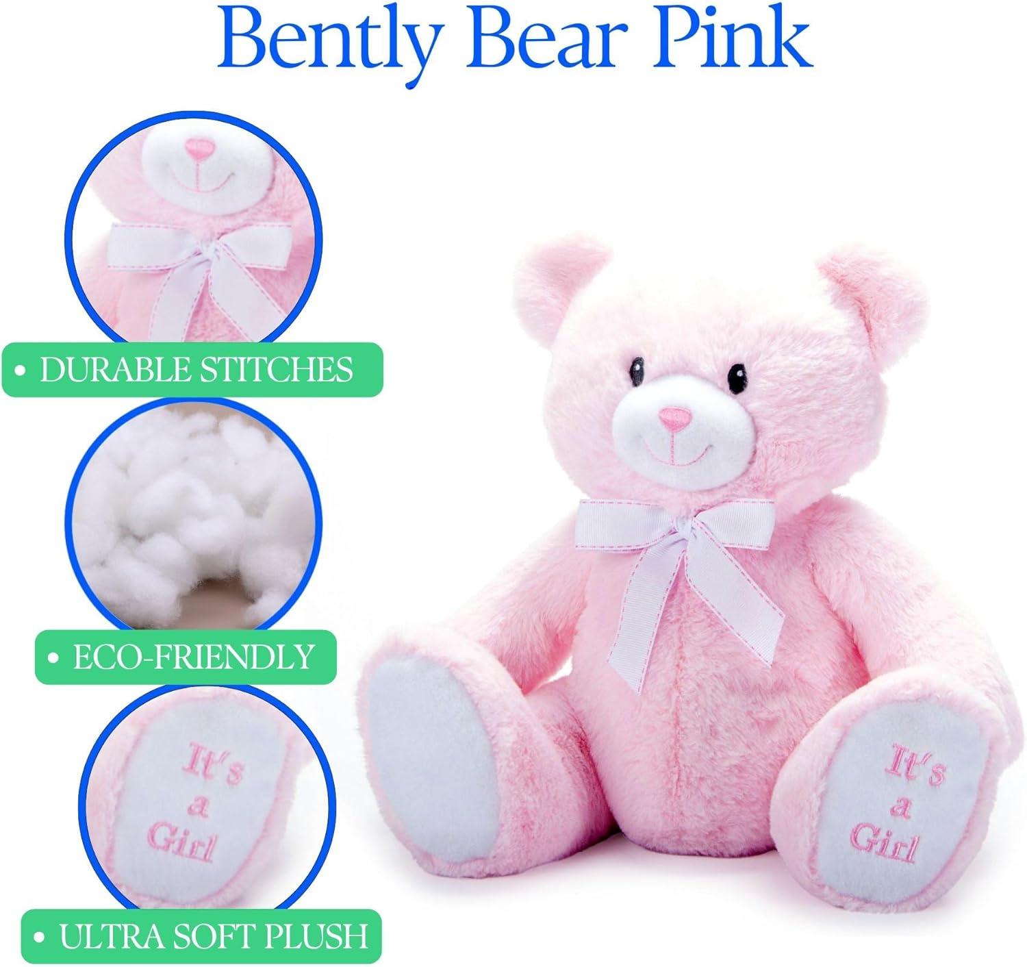 image:imageThe Petting Zoo Bently Bear Stuffed Animal Plushie Gifts for Kids Everyday Teddy Bears Its a Girl Pink Teddy Bear Plush Toy with Display Box 12 inches