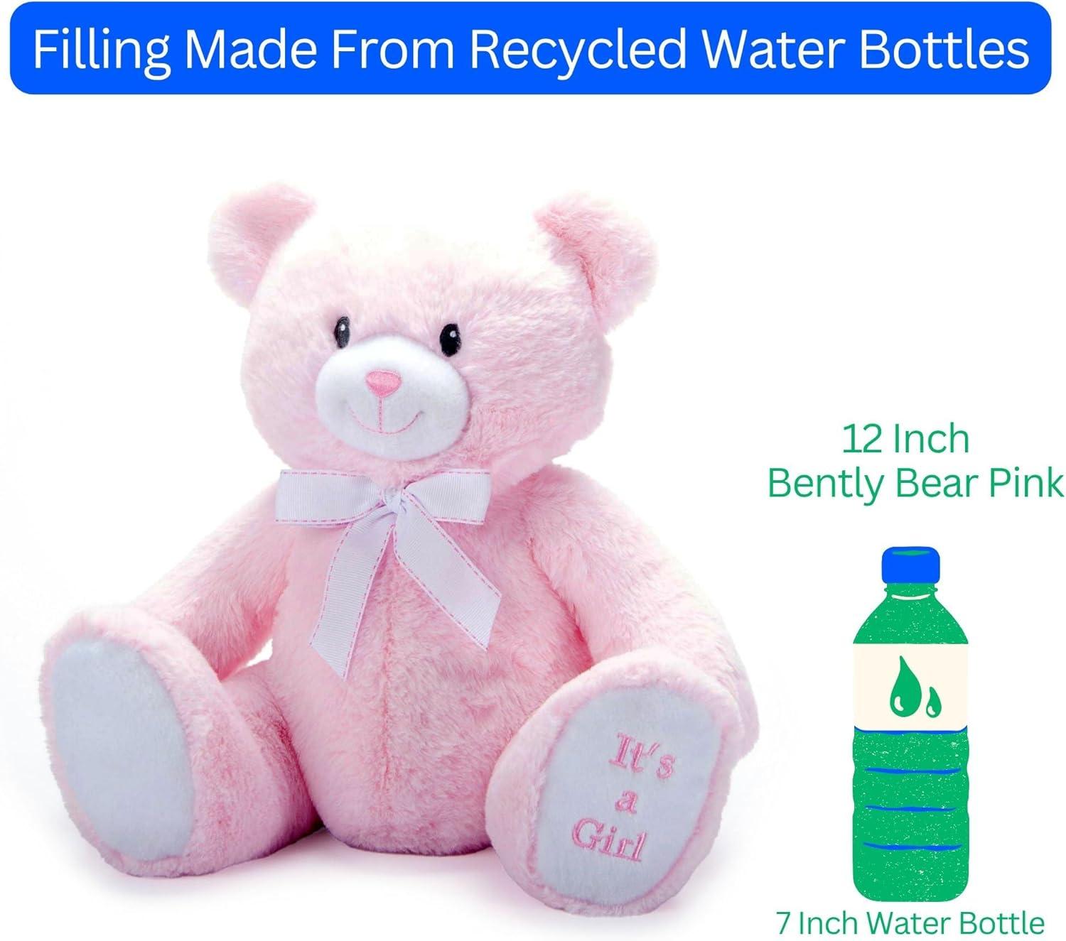 image:imageThe Petting Zoo Bently Bear Stuffed Animal Plushie Gifts for Kids Everyday Teddy Bears Its a Girl Pink Teddy Bear Plush Toy with Display Box 12 inches