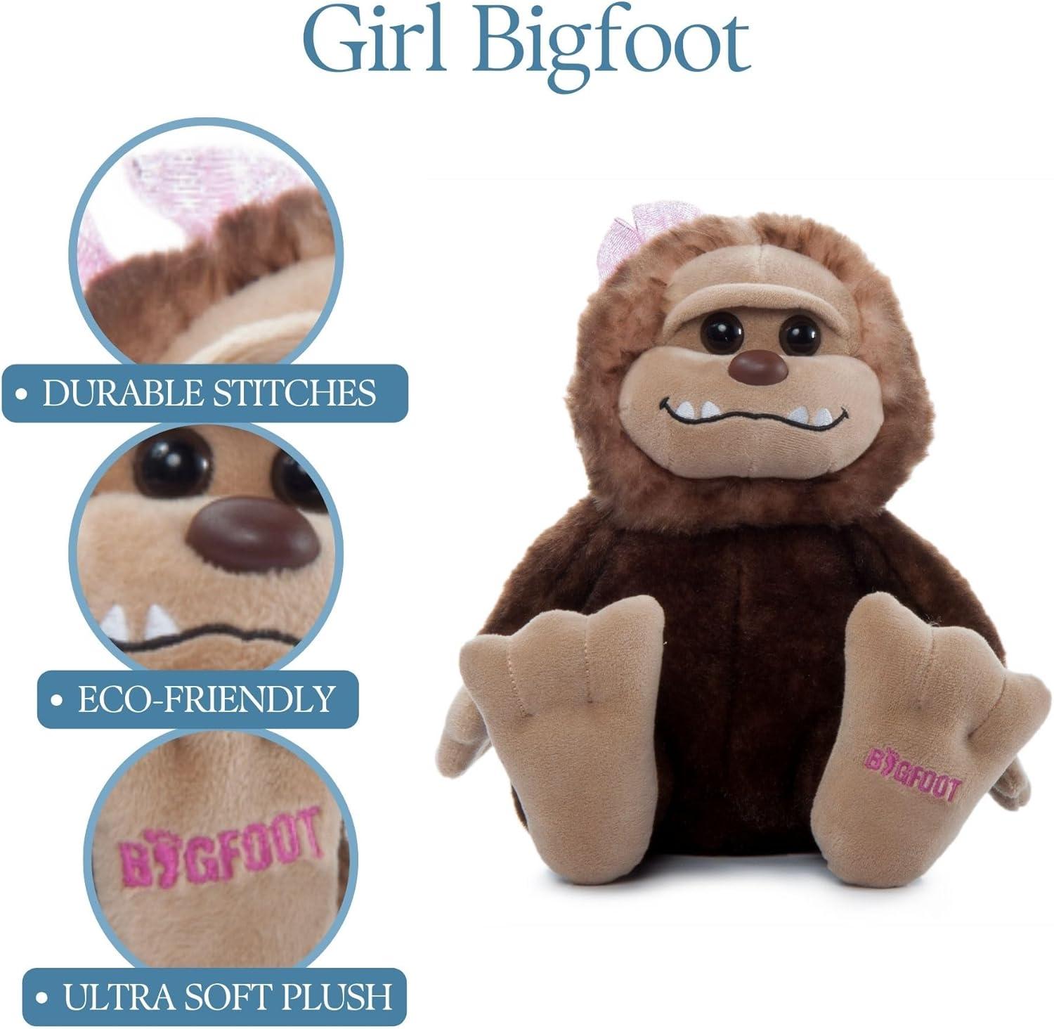 image:imageThe Petting Zoo Bigfoot Girl Stuffed Animal Plushie Gifts for Kids Wild Onez Wildlife Animals Bigfoot Ape Plush Toy 10 inches