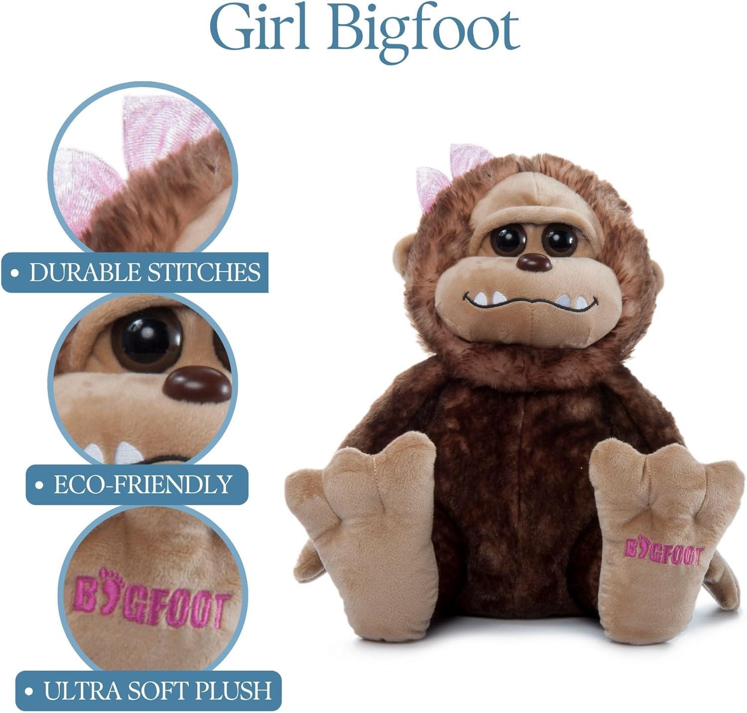 image:imageThe Petting Zoo Bigfoot Girl Stuffed Animal Plushie Gifts for Kids Wild Onez Wildlife Animals Bigfoot Ape Plush Toy 12 inches