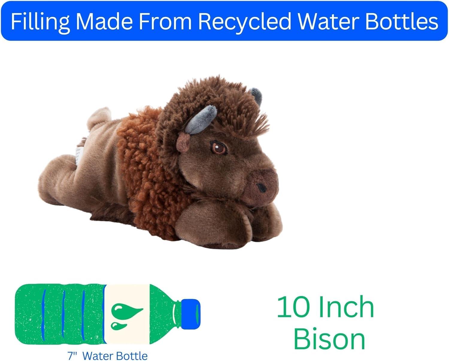 image:imageThe Petting Zoo Bison Stuffed Animal Plushie Gifts for Kids Earth Keeperz Wildlife Animals Zoologee Brown Bison Plush Toy 10 inches