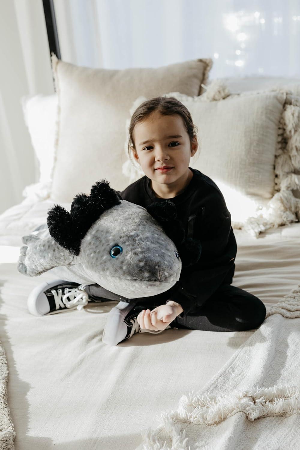 image:imageThe Petting Zoo Black Axolotl Stuffed Animal Plushie Gifts for Kids Wild Onez Sealife Animals Salamander Plush Toy 35 inches