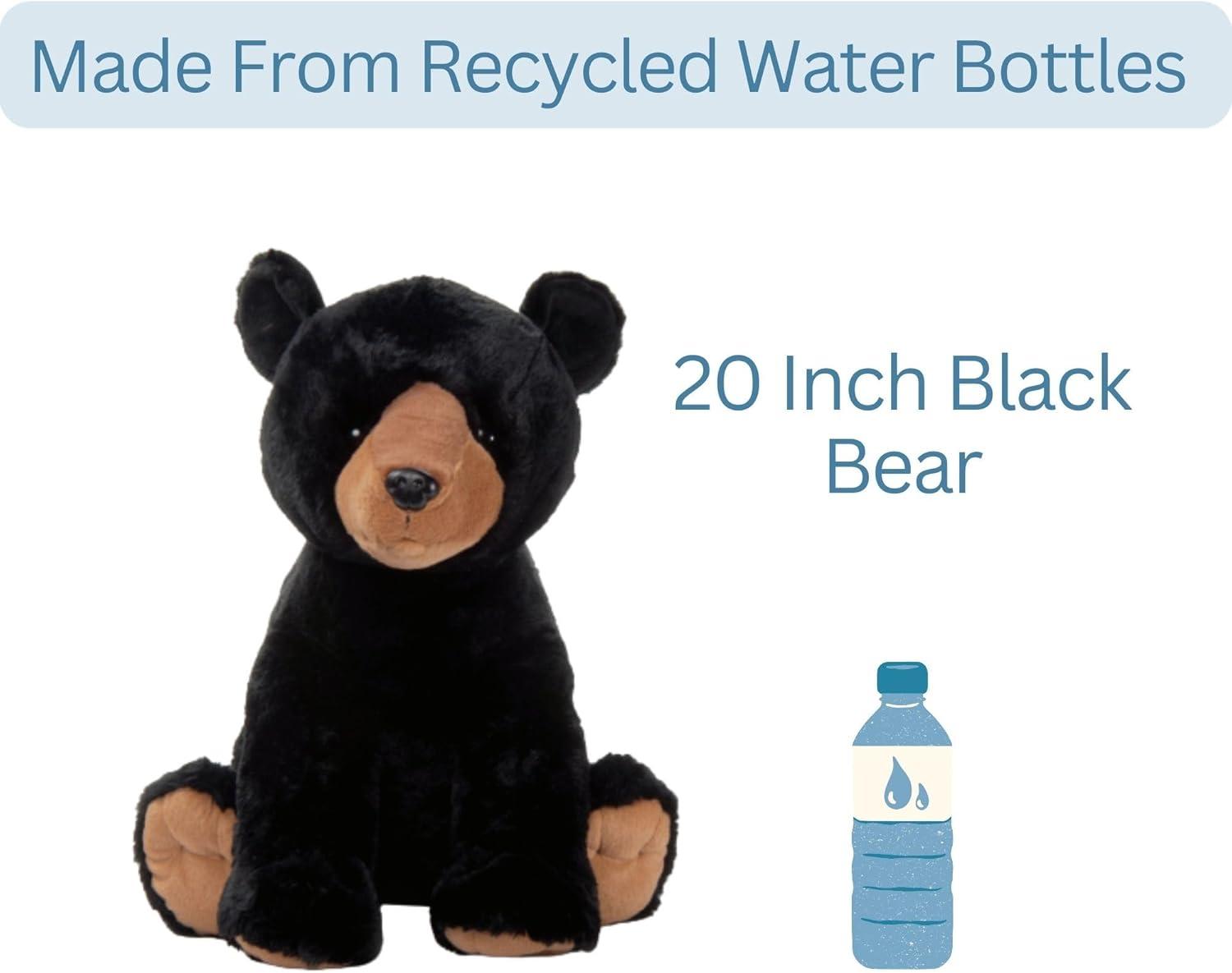image:imageThe Petting Zoo Black Bear Stuffed Animal Gifts for Kids Wild Onez Zoo Animals Jumbo Black Bear Plush Toy 20 inches
