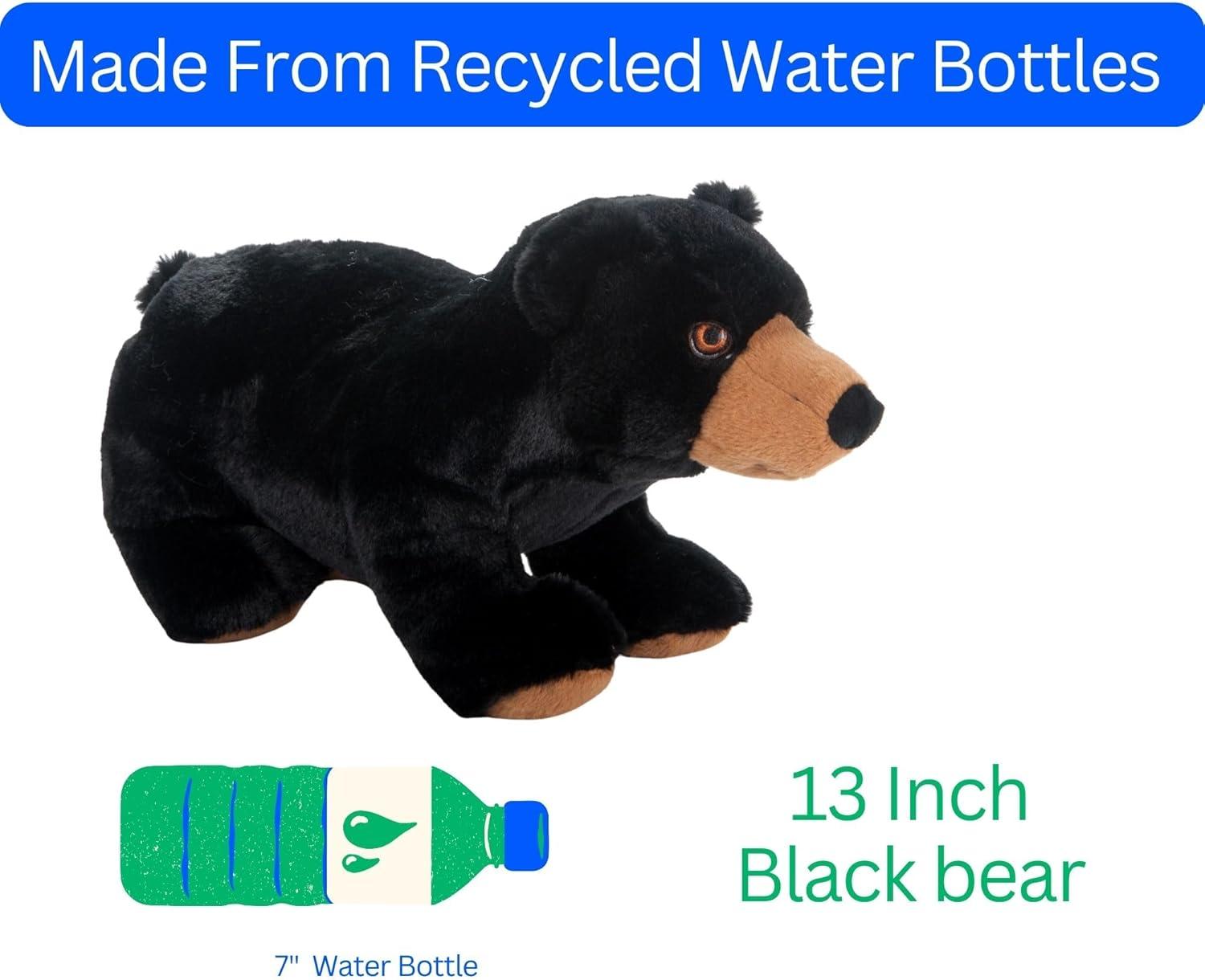 image:imageThe Petting Zoo Black Bear Stuffed Animal Plushie Gifts for Kids Earth Keeperz Wildlife Animals Zoologee Black Bear Plush Toy 13 inches