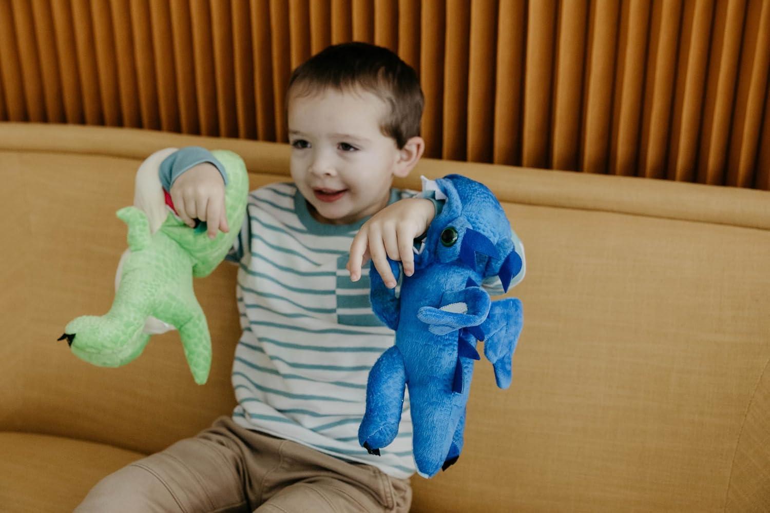 image:imageThe Petting Zoo Blue Dragon Stuffed Animal Plushie Slap Bracelet Gifts for Kids Slapstix Dragon Animals Dragon Plush Toy 10 Inches