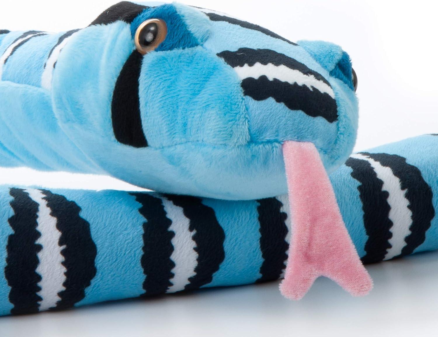 image:imageThe Petting Zoo Blue Rock Rattlesnake Stuffed Animal Gifts for Kids Snake Plush Toy 54 inches
