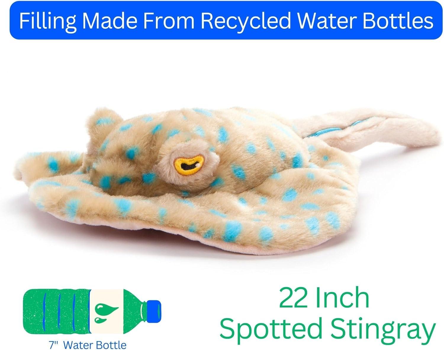 image:imageThe Petting Zoo BlueSpotted Stingray Stuffed Animal Plushie Gifts for Kids Earth Keeperz Sealife Animals Zoologee BlueSpotted Stingray Plush Toy 22 inches