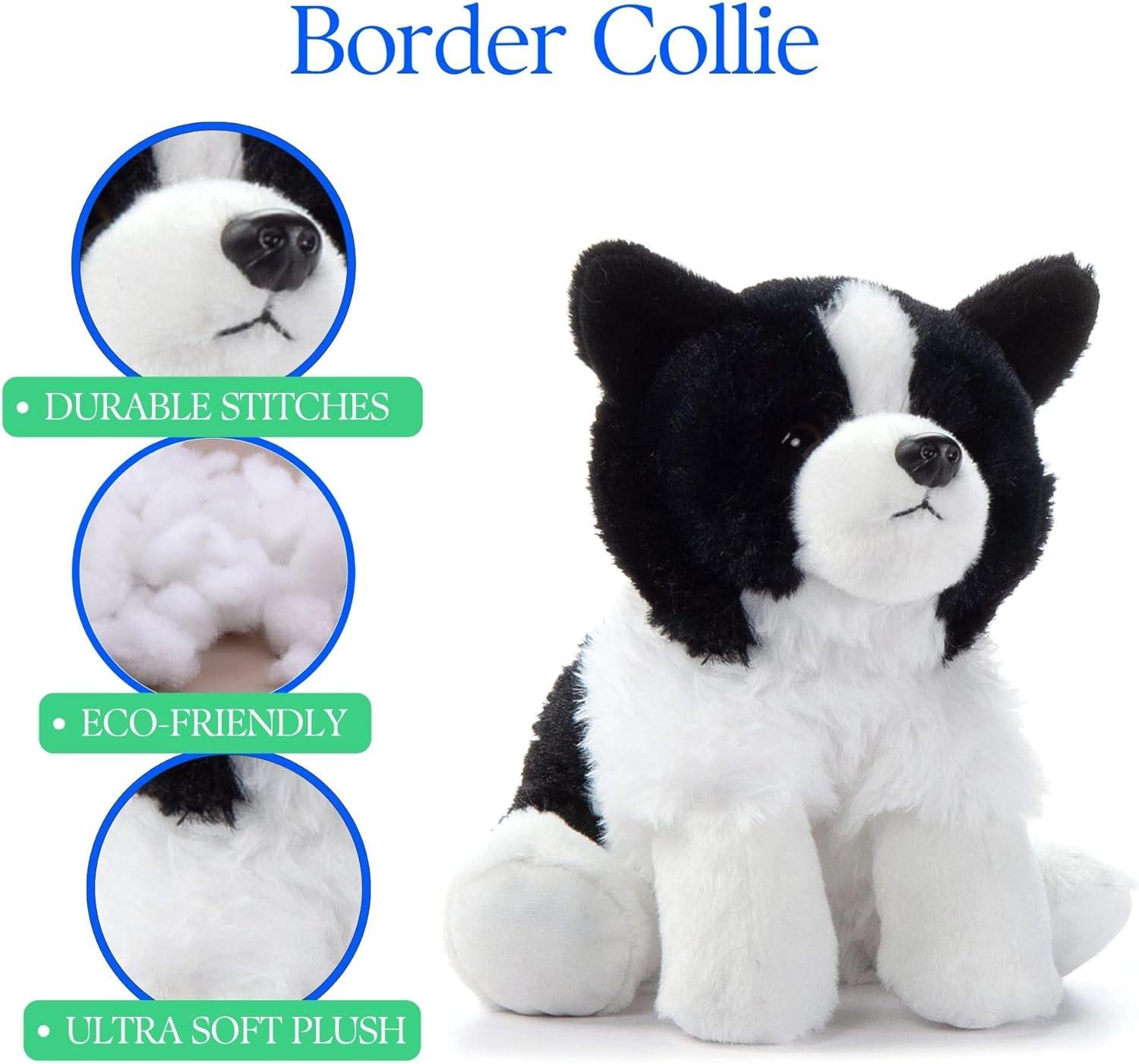 image:imageThe Petting Zoo Border Collie Dog Stuffed Animal Plushie Gifts for Kids Dog Plush Toy 9 inches