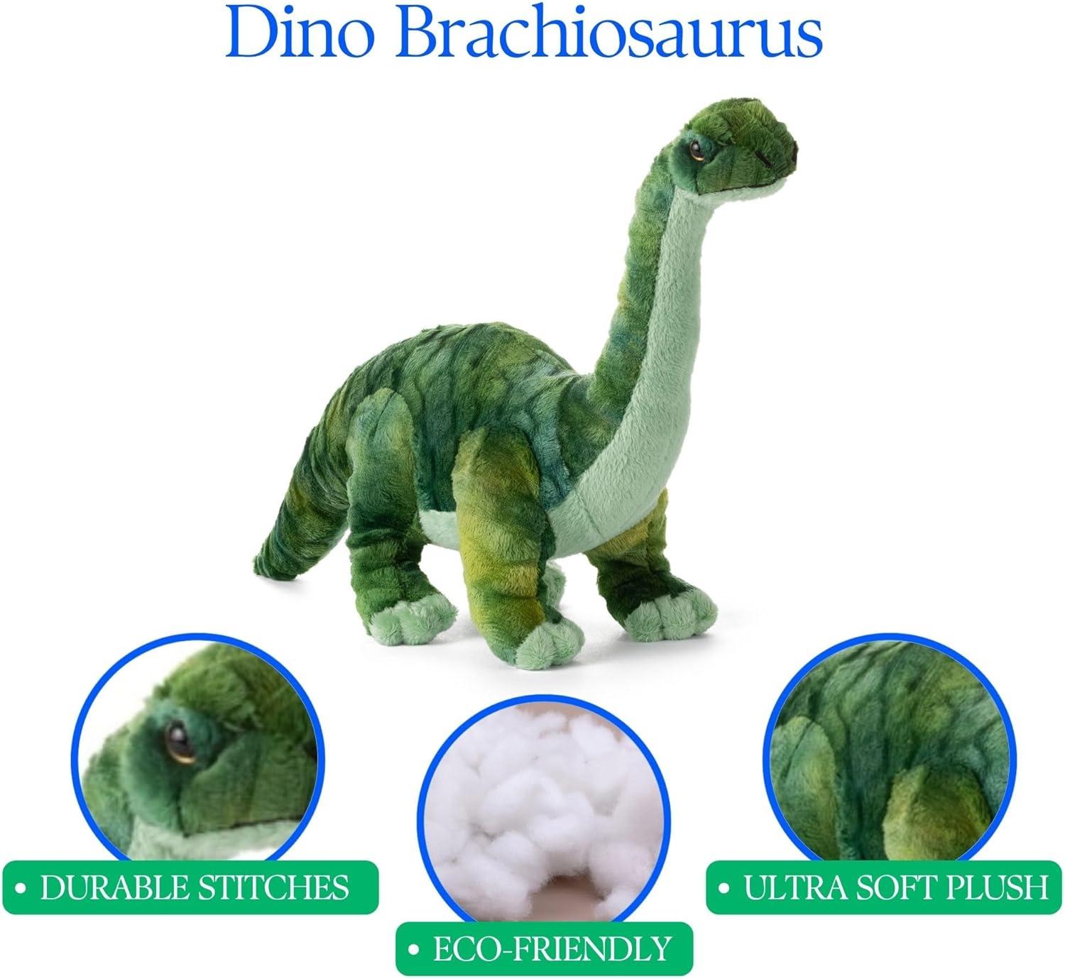 image:imageThe Petting Zoo Brachiosaurus Dinosaur Stuffed Animal Plushie Gift for Kids Dino Animals Green Brachiosaurus Plush Toy 20 inches Head to Tail
