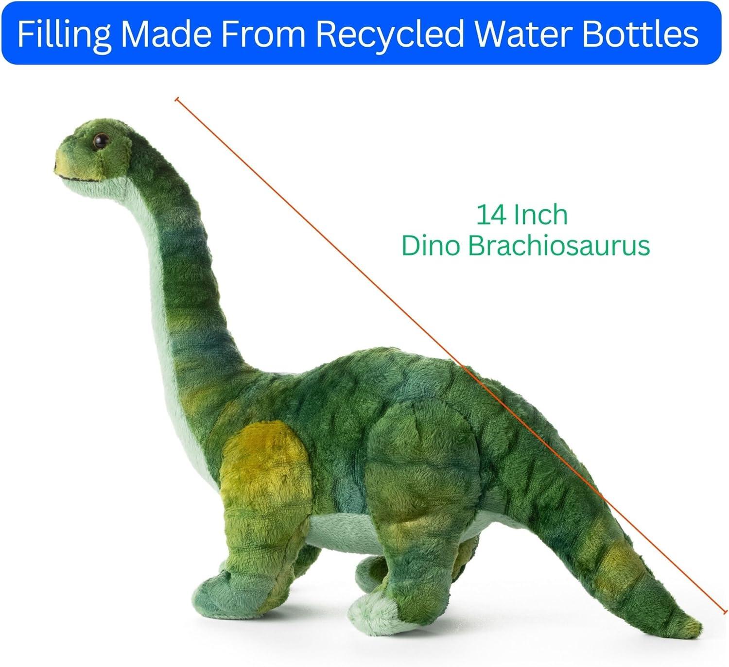 image:imageThe Petting Zoo Brachiosaurus Dinosaur Stuffed Animal Plushie Gift for Kids Dino Animals Green Brachiosaurus Plush Toy 20 inches Head to Tail