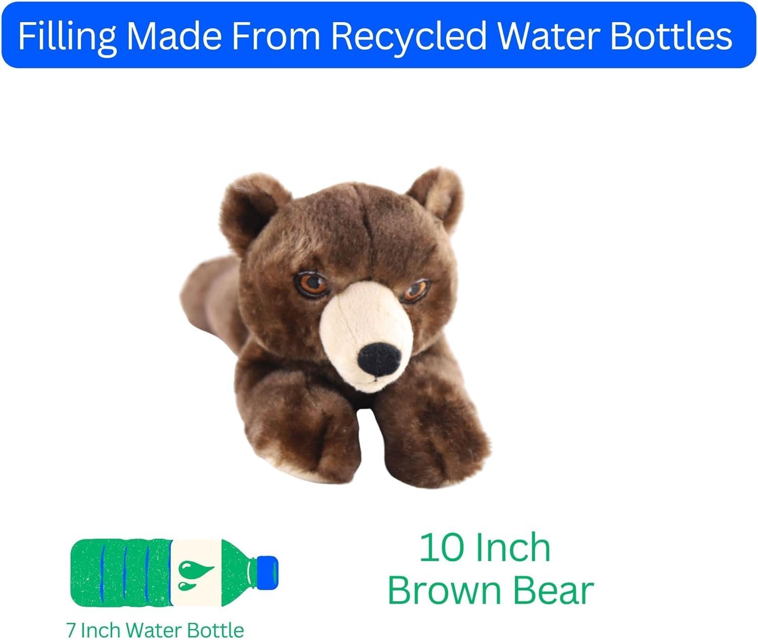 image:imageThe Petting Zoo Brown Bear Stuffed Animal Plushie Gifts for Kids Earth Keeperz Wildlife Animals Zoologee Brown Bear Plush Toy 10 inches