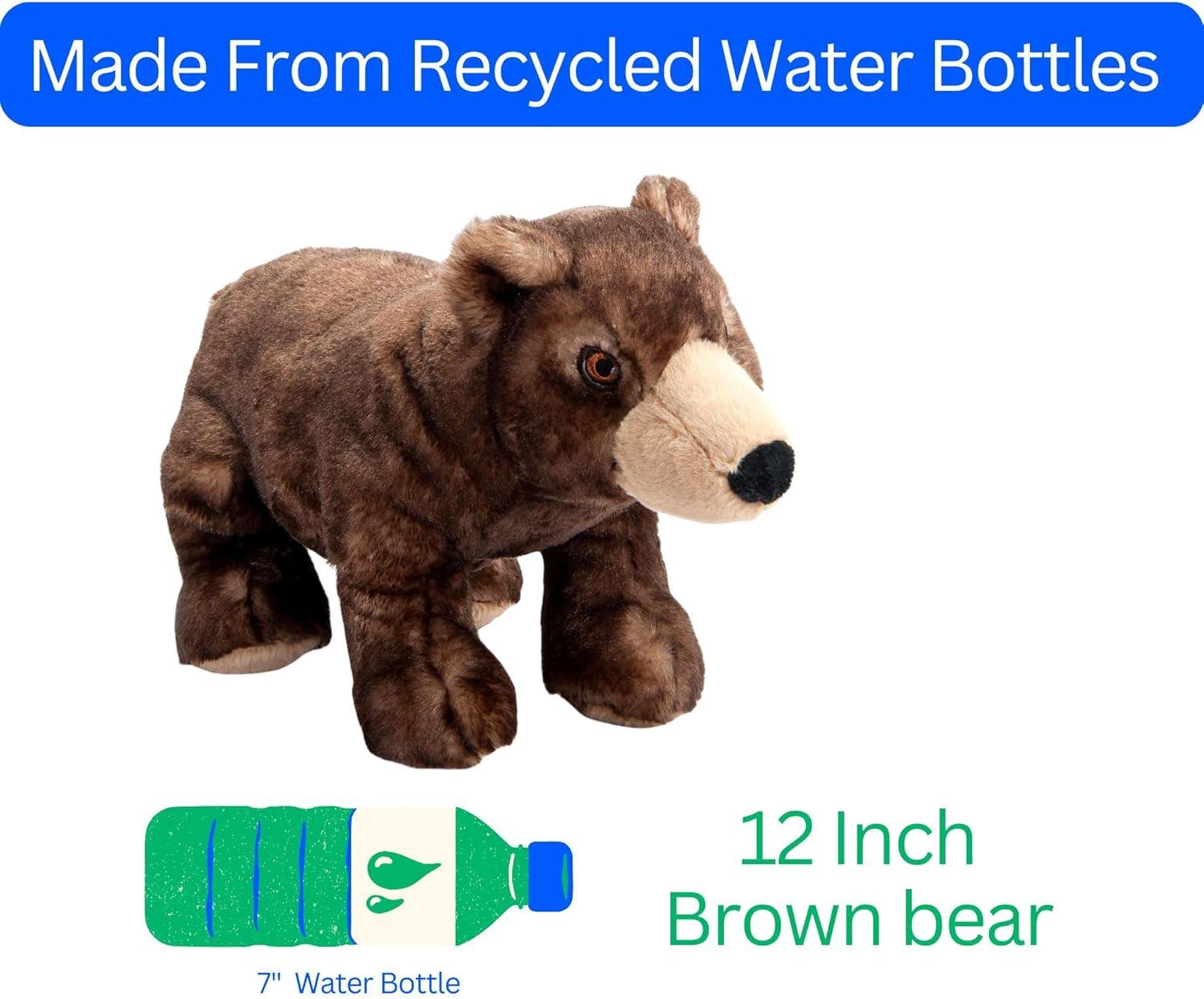 image:imageThe Petting Zoo Brown Bear Stuffed Animal Plushie Gifts for Kids Earth Keeperz Wildlife Animals Zoologee Brown Bear Plush Toy 12 inches