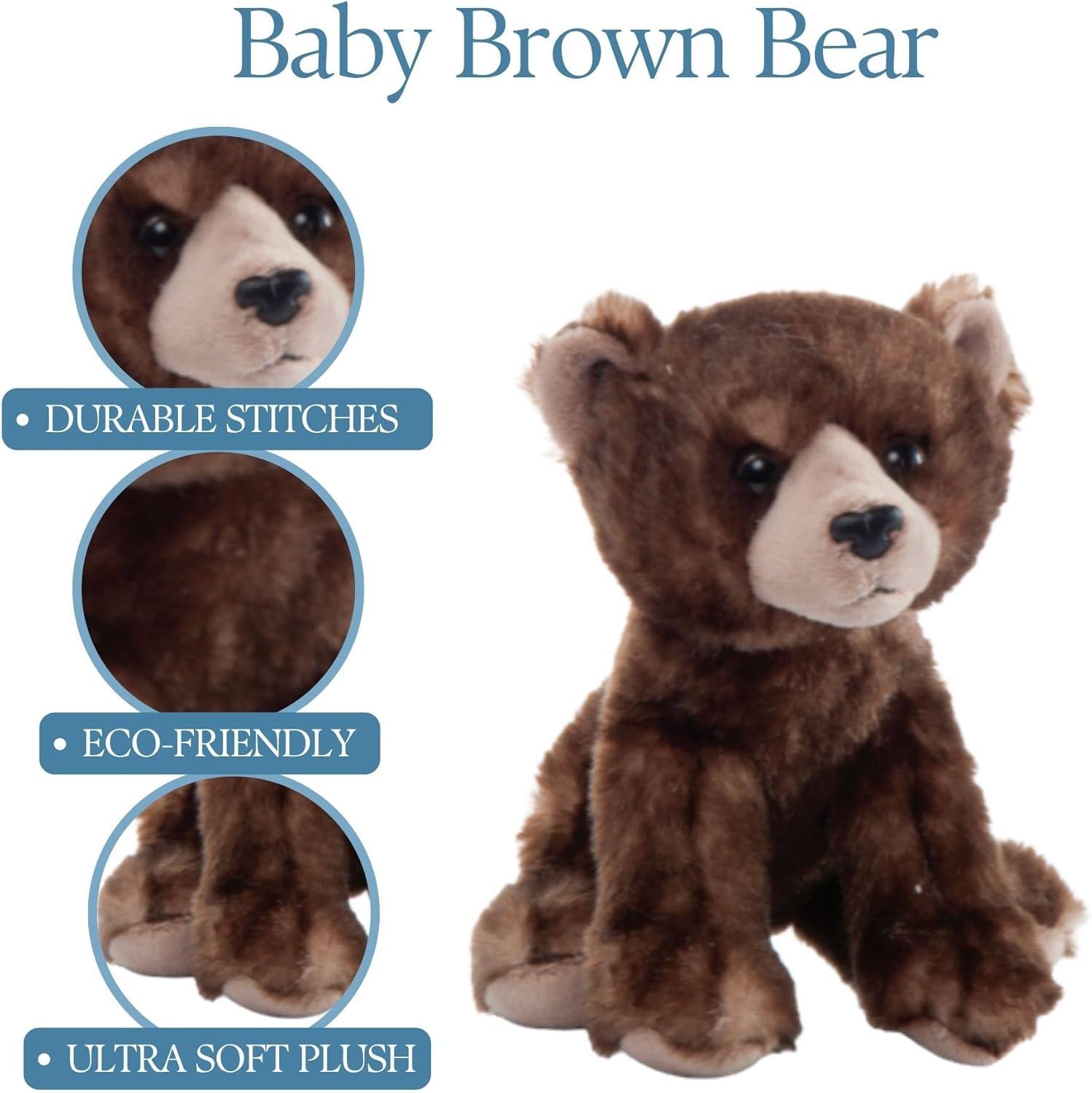 image:imageThe Petting Zoo Brown Bear Stuffed Animal Plushie Gifts for Kids Wild Onez Babiez Zoo Animals Brown Bear Plush Toy 6 inches6 in