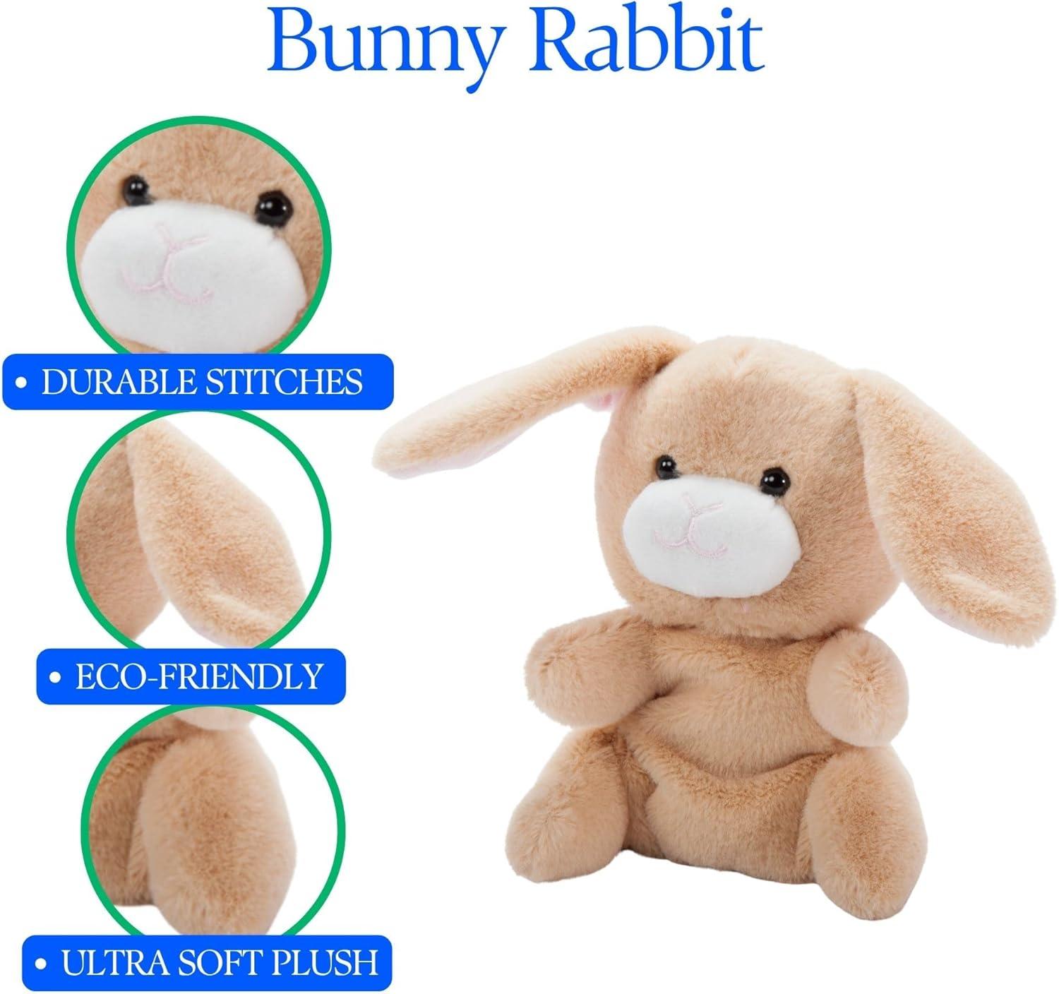 image:imageThe Petting Zoo Bunny Rabbit Stuffed Animal Plushie Gifts for Kids Nuggetz Wildlife Animals Tan Bunny Plush Toy 6 inches