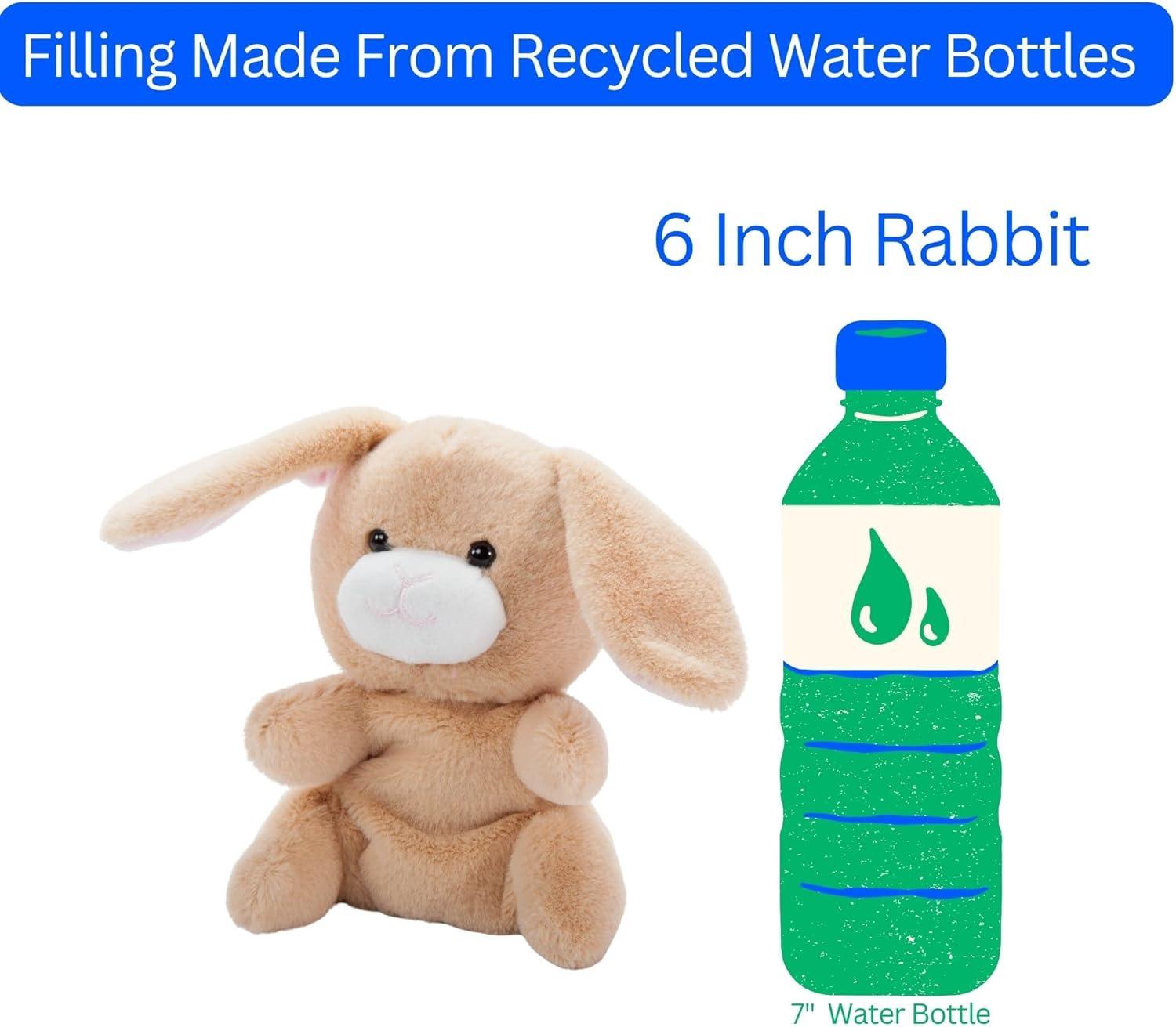 image:imageThe Petting Zoo Bunny Rabbit Stuffed Animal Plushie Gifts for Kids Nuggetz Wildlife Animals Tan Bunny Plush Toy 6 inches