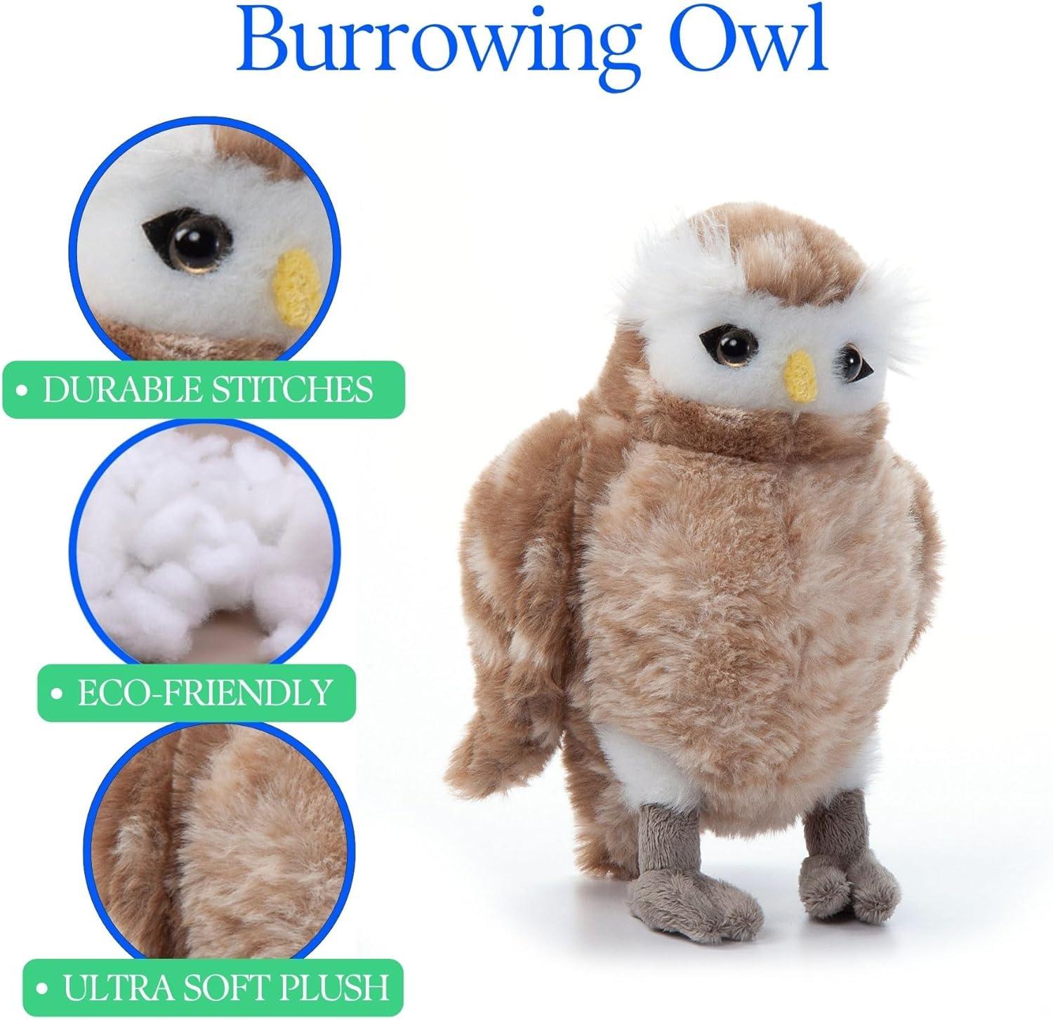 image:imageThe Petting Zoo Burrowing Owl Stuffed Animal Plushie Gifts for Kids Wild Onez Wildlife Animals Owl Plush Toy 9 inches