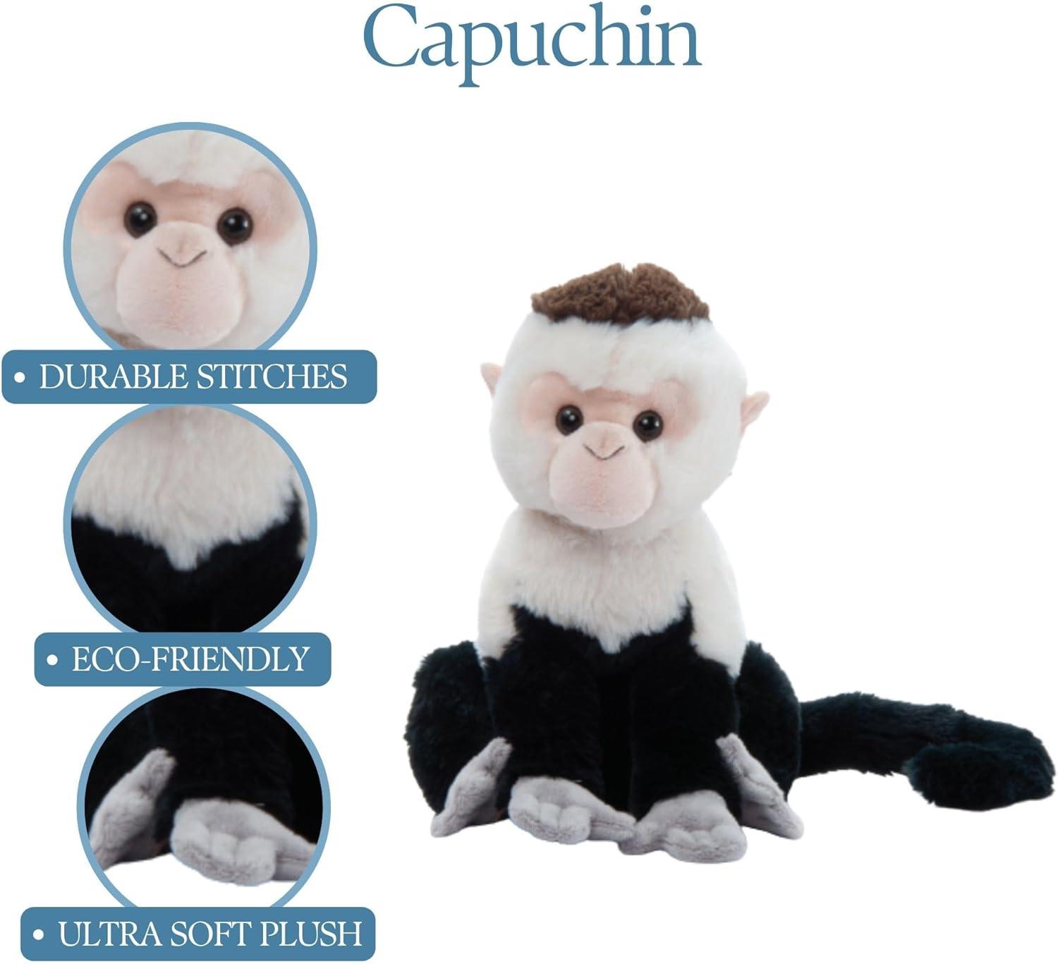 image:imageThe Petting Zoo Capuchin Stuffed Animal Plushie Gifts for Kids Wild Onez Zoo Animals Monkey Plush Toy 12 inches